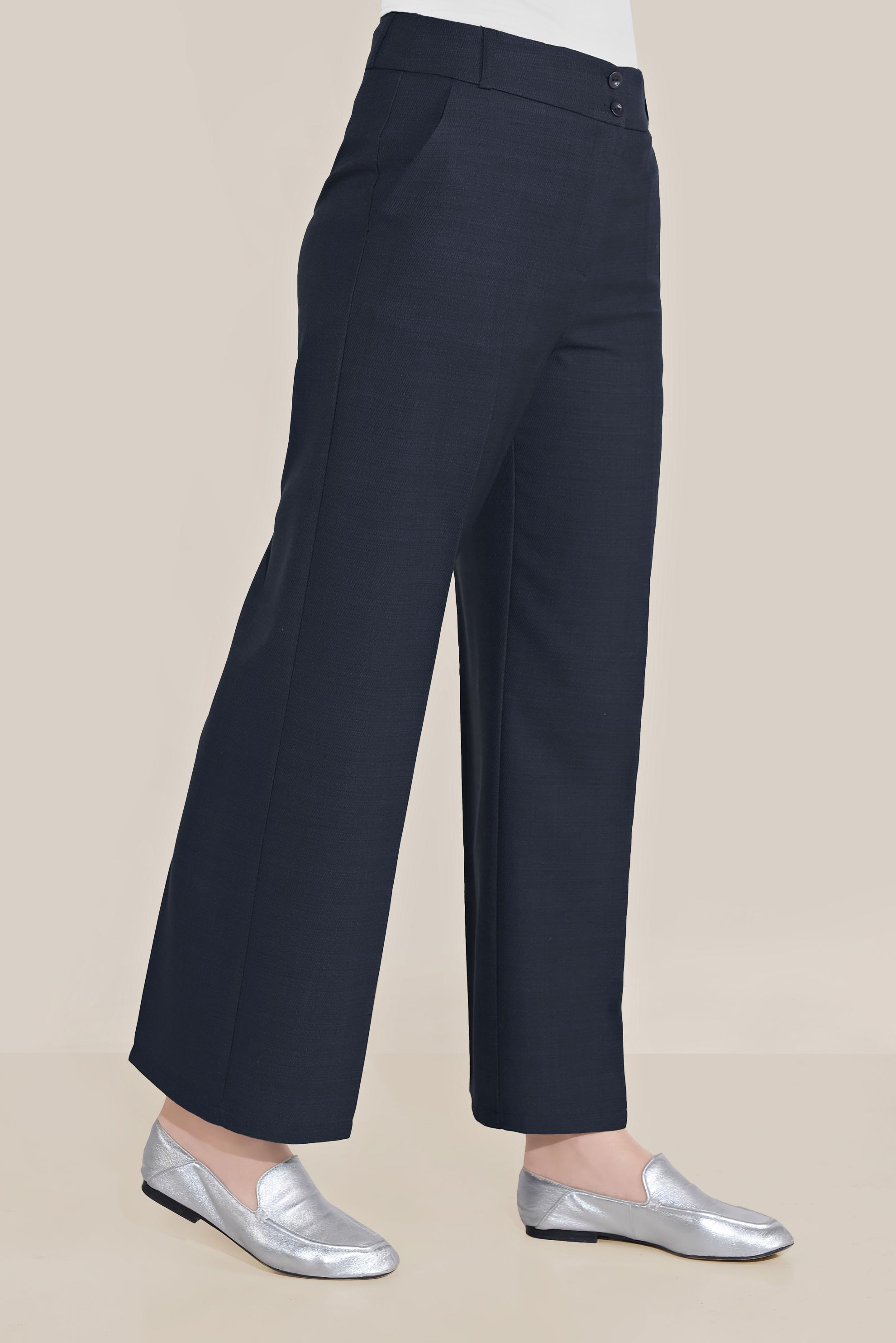 Hijab clothing NAVY BLUE HIGH WAISTED CLASSIC TROUSERS 70095 