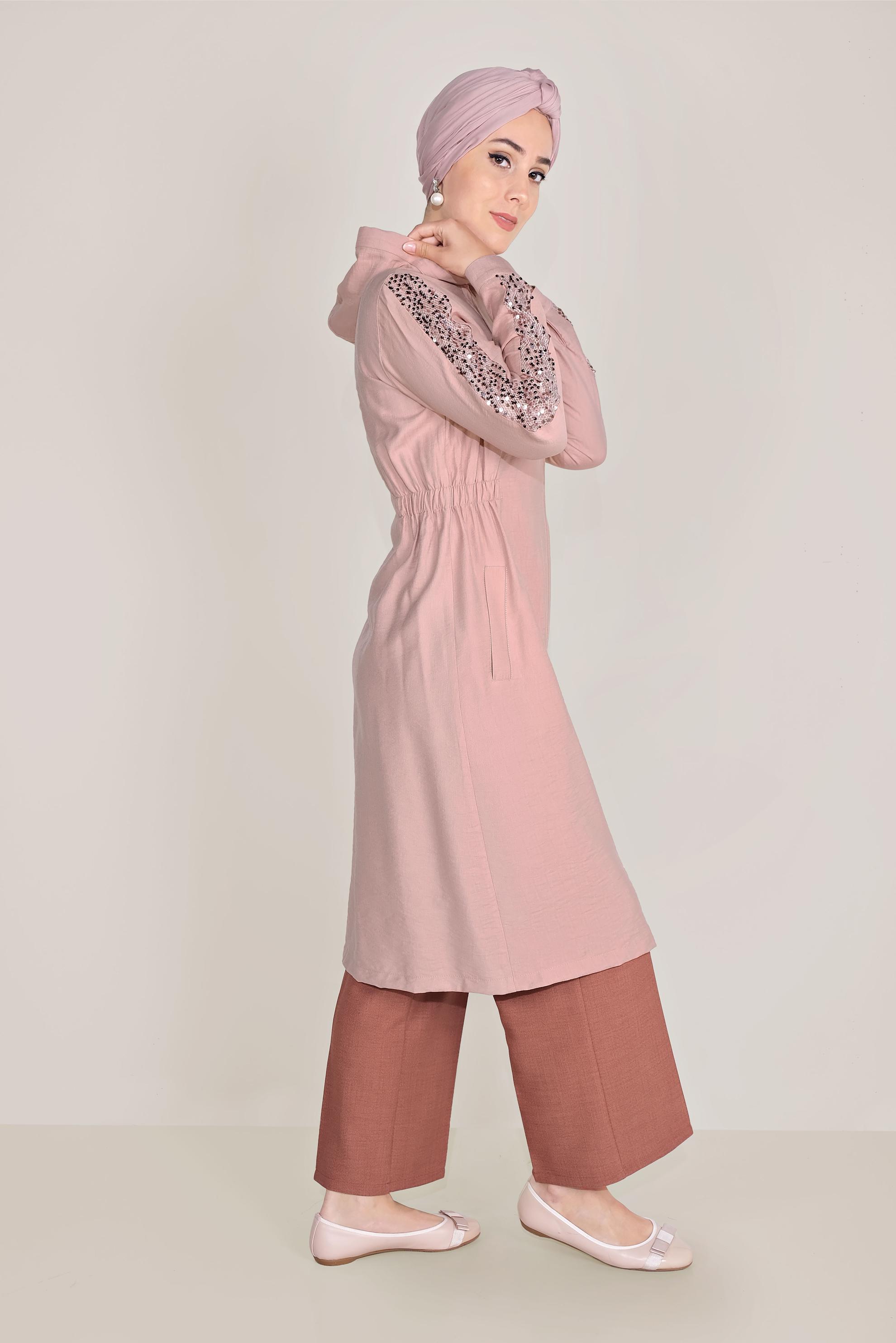 Hijab clothing BROWN HIGH WAISTED CLASSIC TROUSERS 70095 