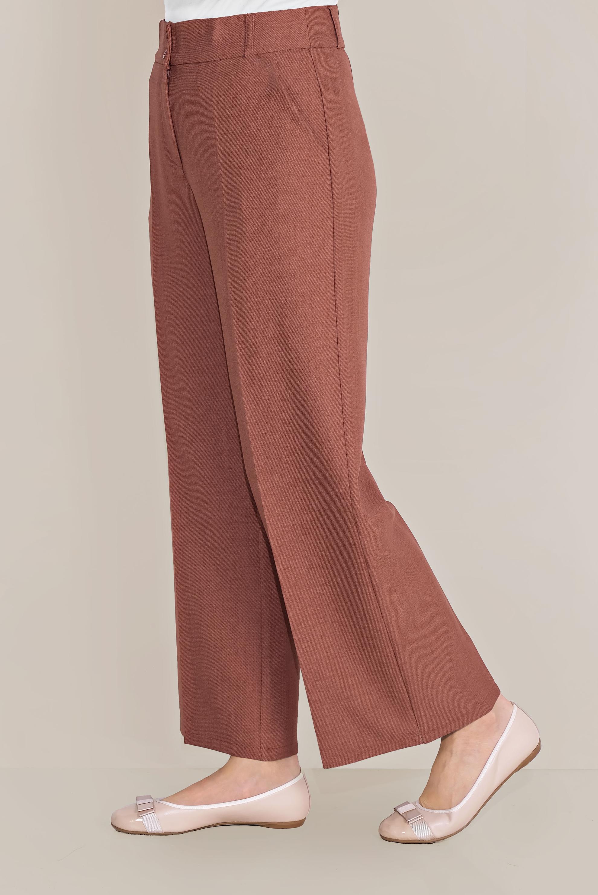 Hijab clothing BROWN HIGH WAISTED CLASSIC TROUSERS 70095 