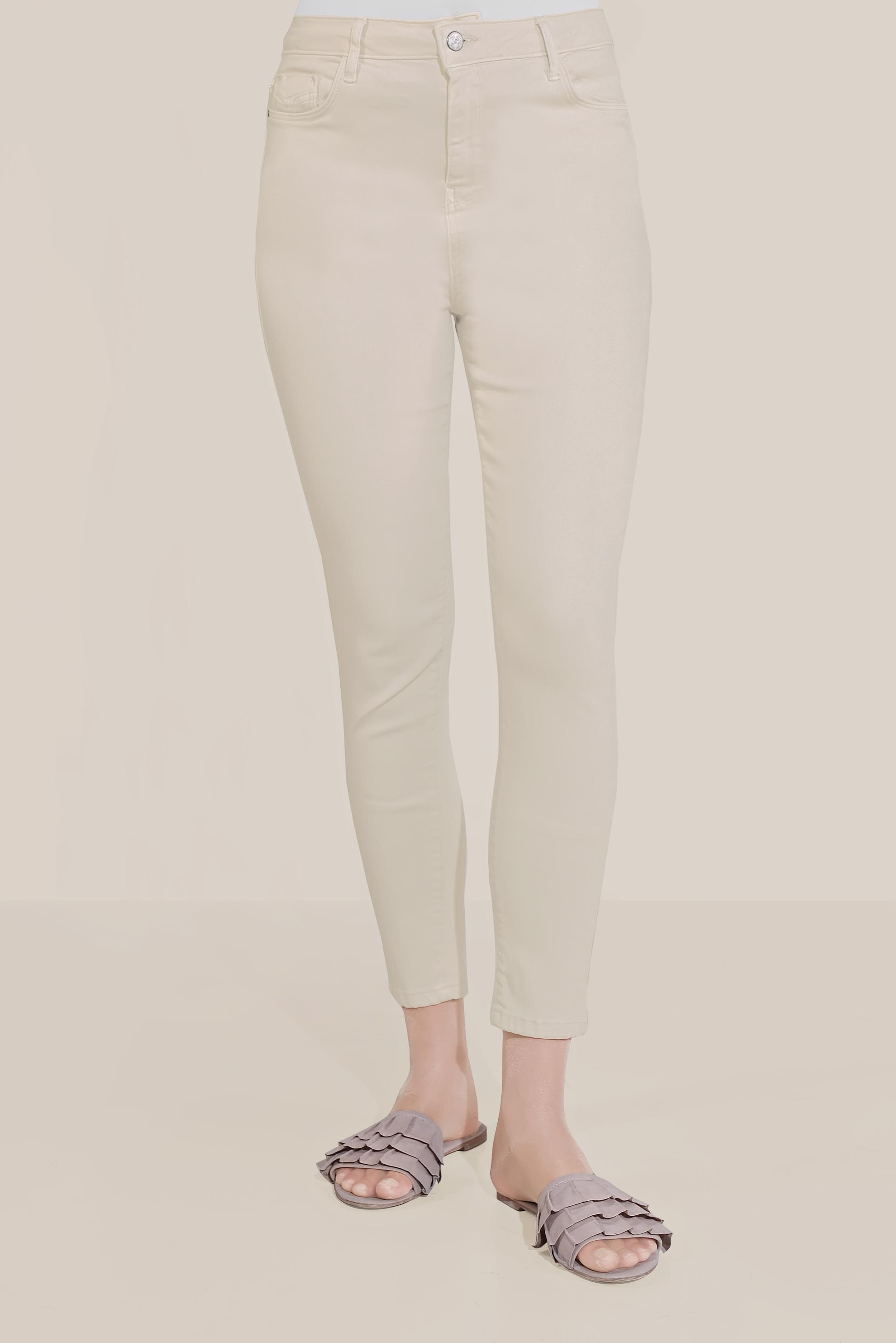 Hijab clothing ECRU HIGH WAIST SKINNY CROPPED JEANS 70096