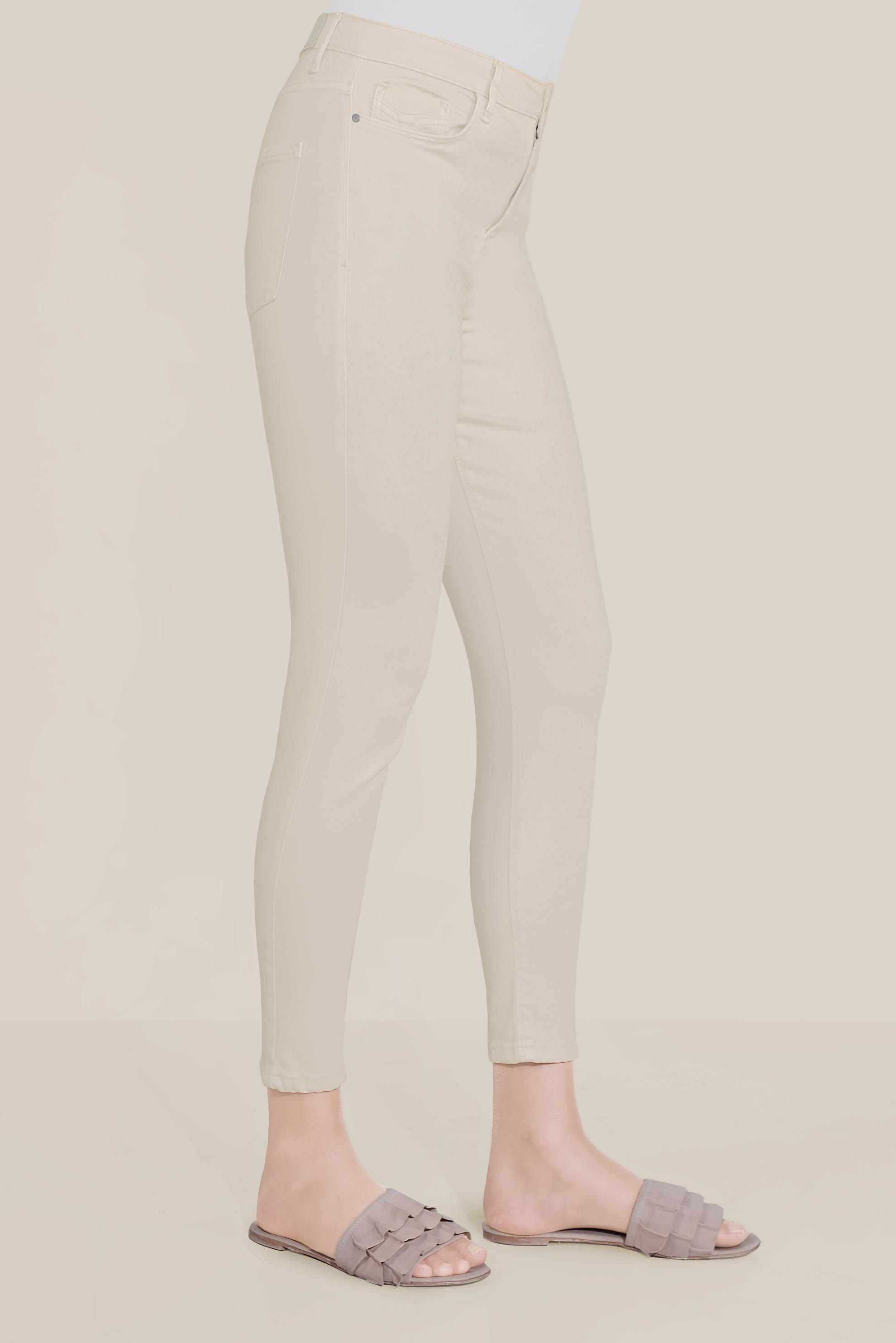 Hijab clothing ECRU HIGH WAIST SKINNY CROPPED JEANS 70096