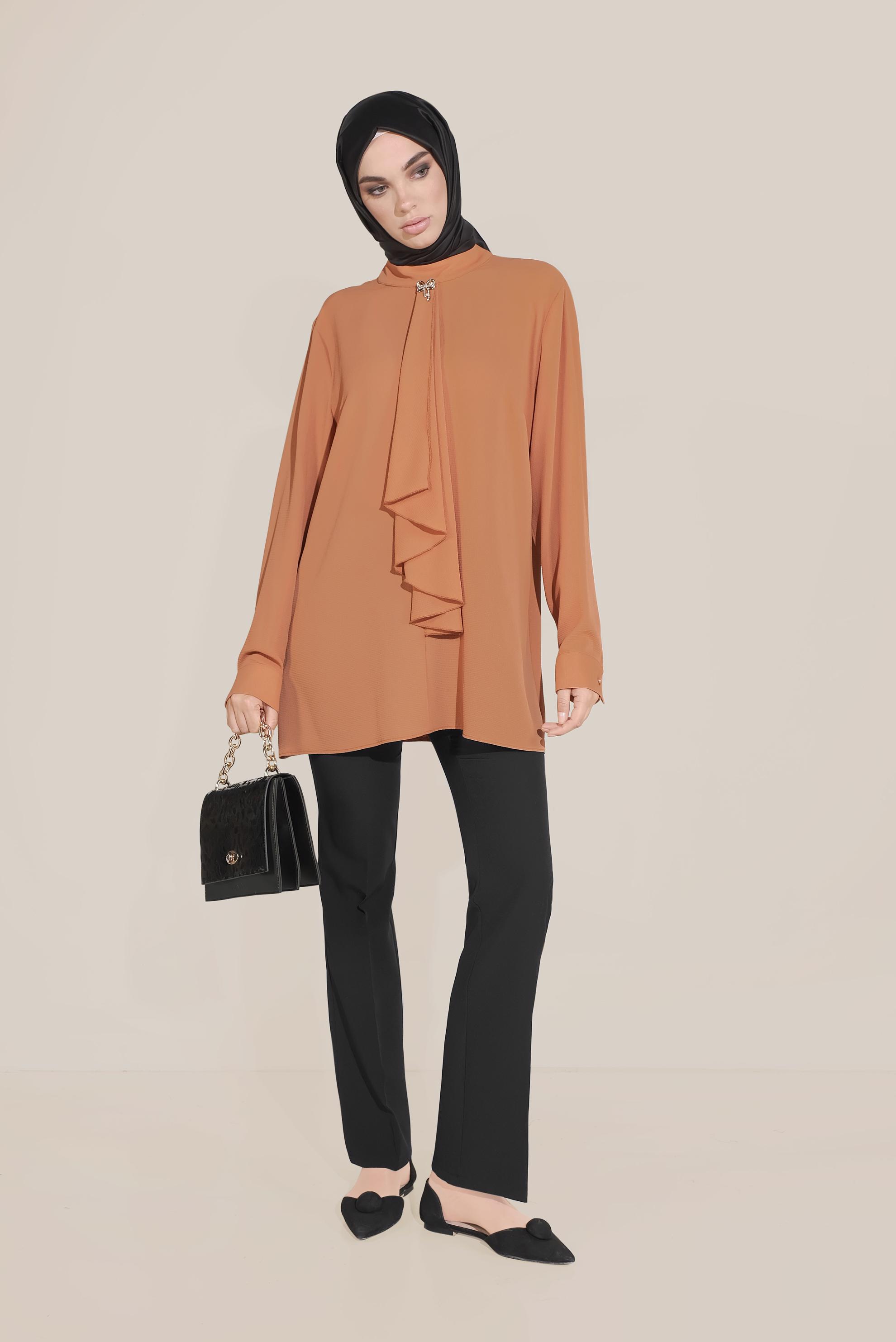 Tesettür giyim SİYAH KLASİK BOL PAÇA PANTOLON 70103 