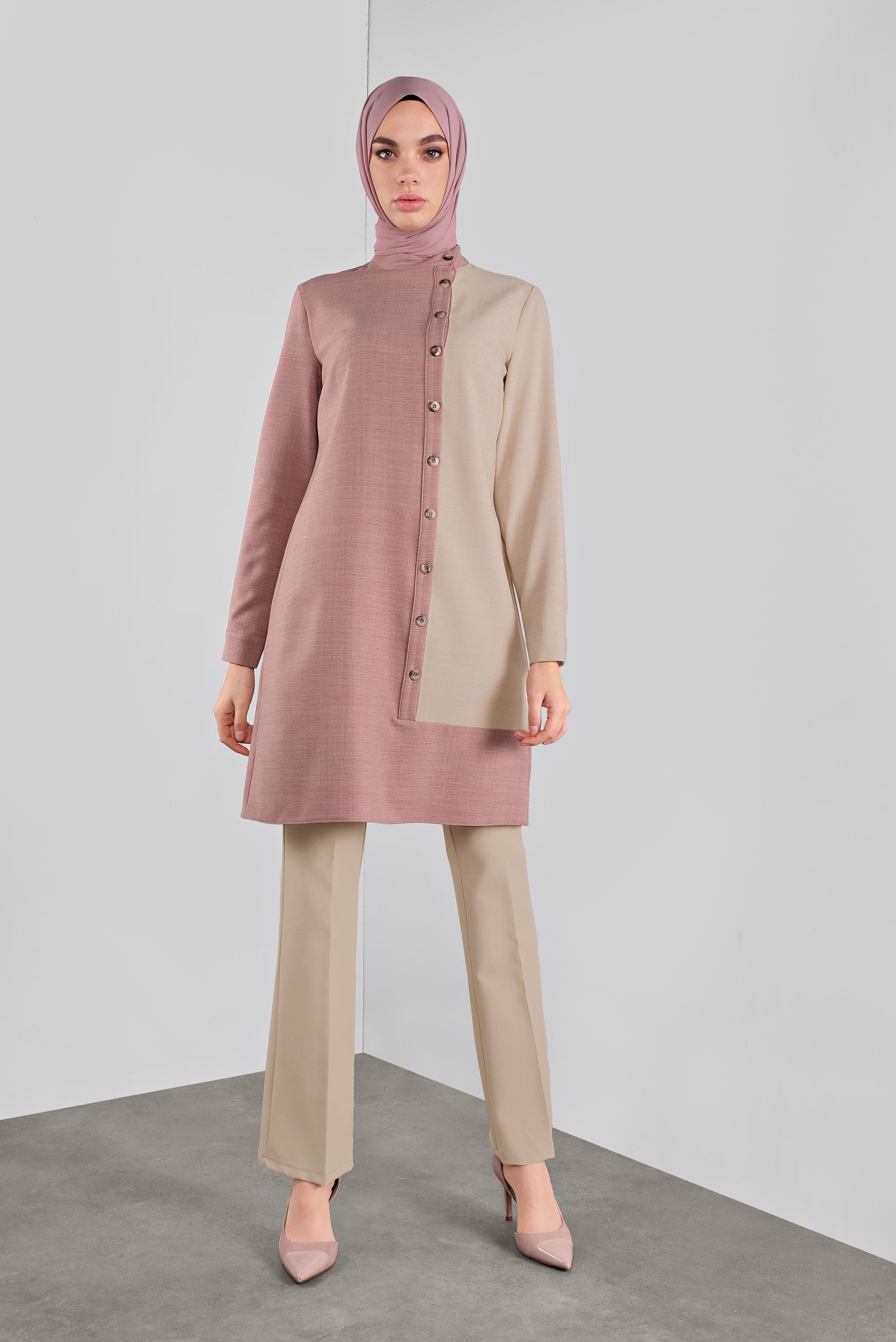 Tesettür giyim BEJ KLASİK BOL PAÇA PANTOLON 70103 