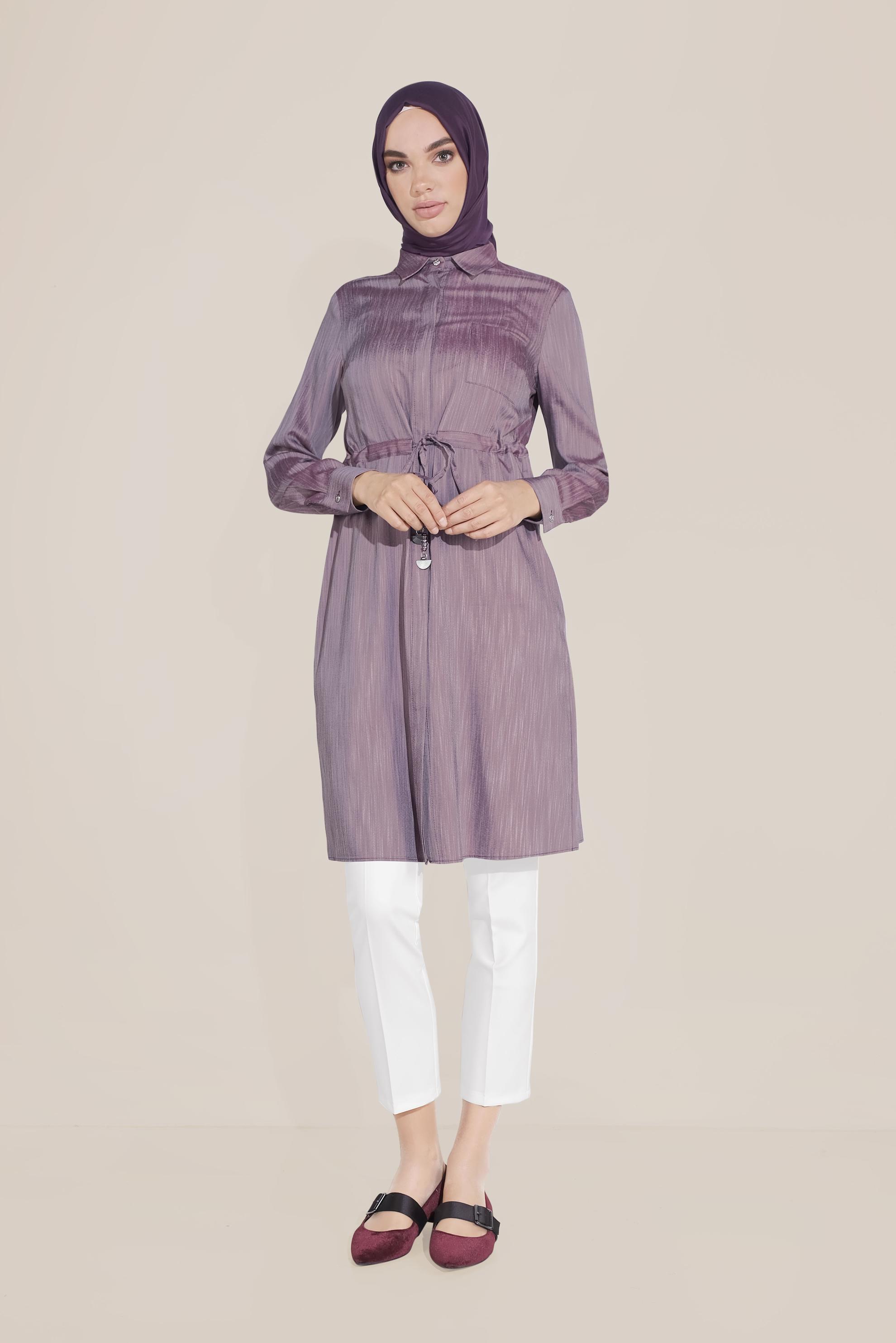 Tesettür giyim BEYAZ BORU PAÇA DÜĞMELİ PANTOLON 70104