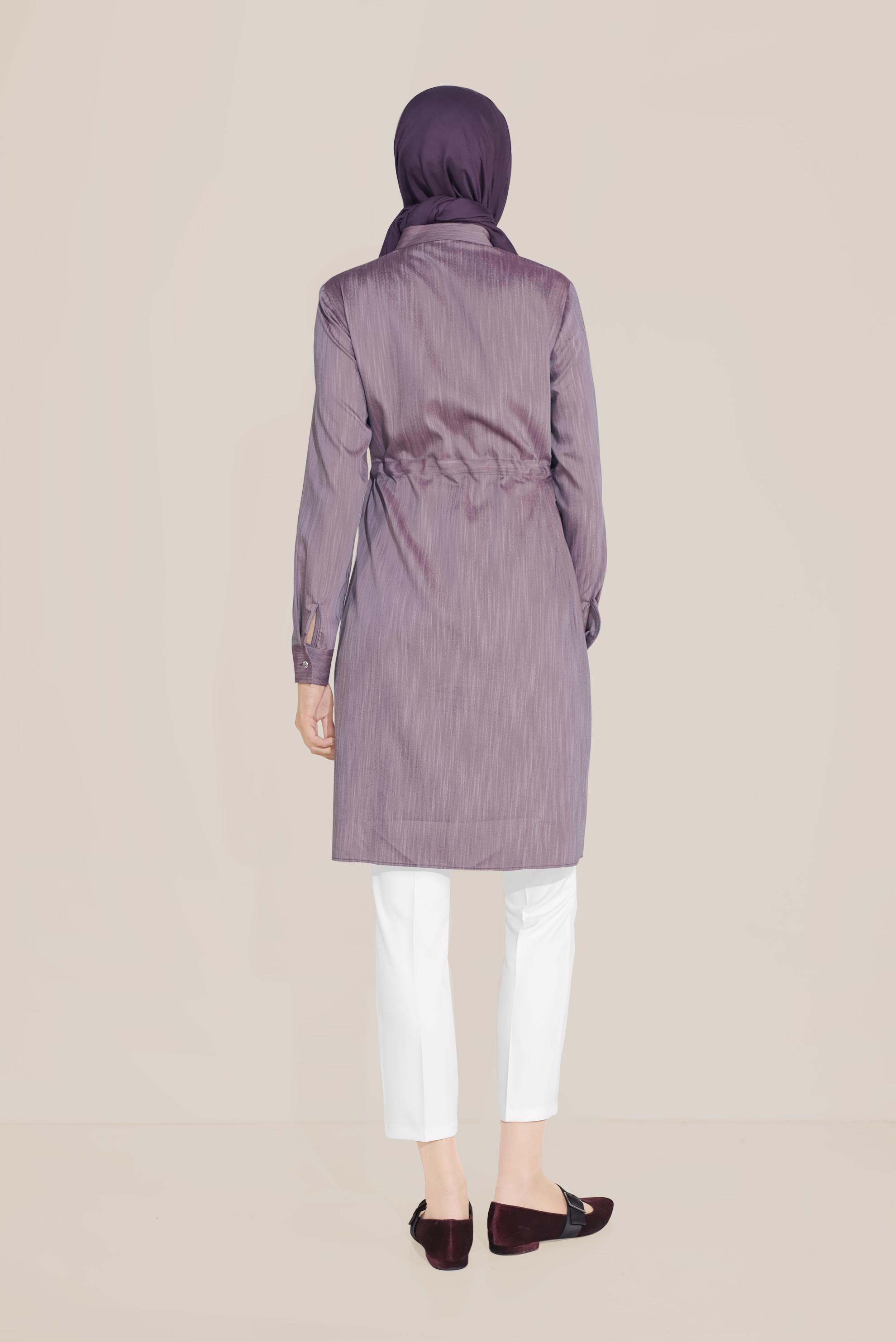 Tesettür giyim BEYAZ BORU PAÇA DÜĞMELİ PANTOLON 70104