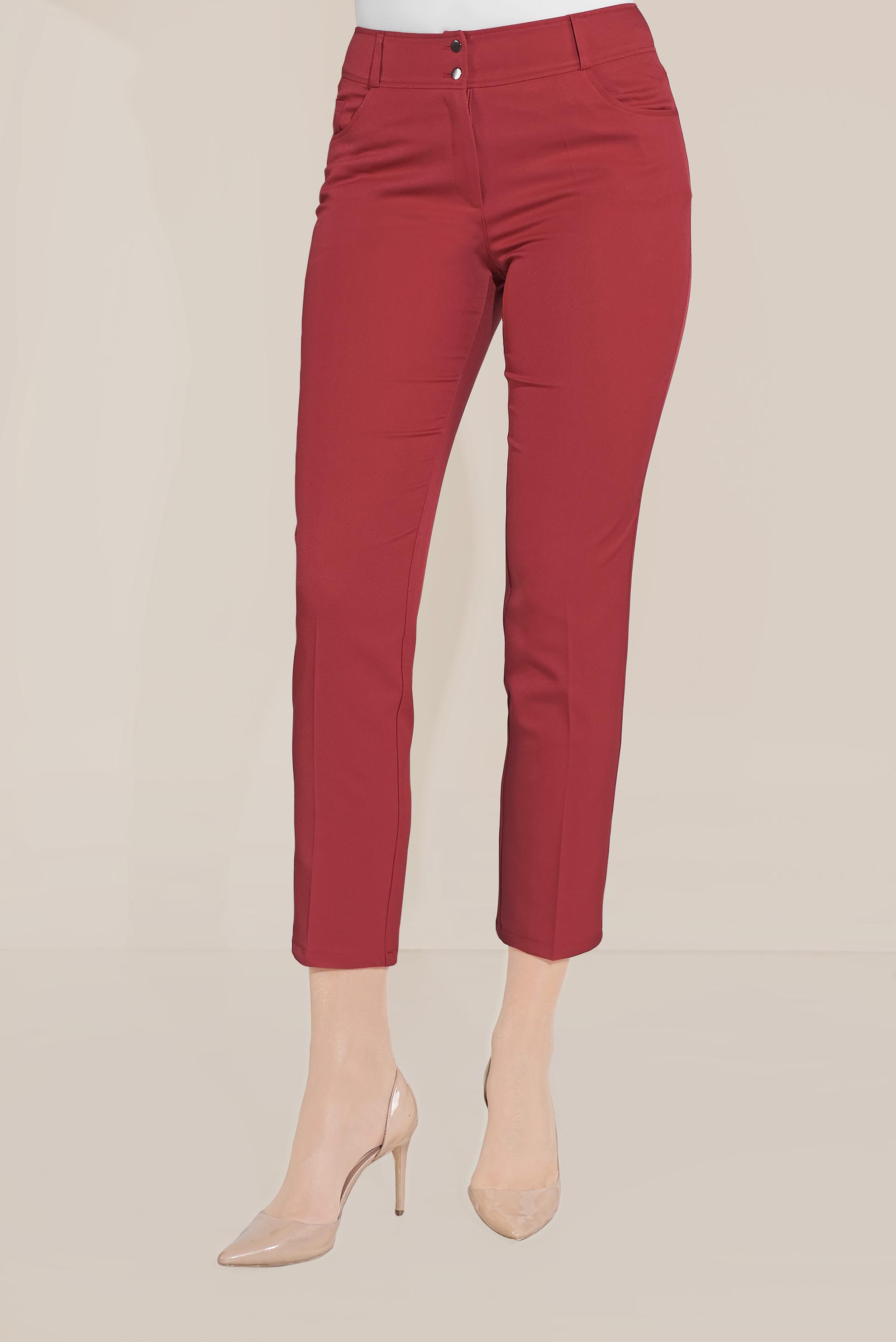 Tesettür giyim BORDO BORU PAÇA DÜĞMELİ PANTOLON 70104