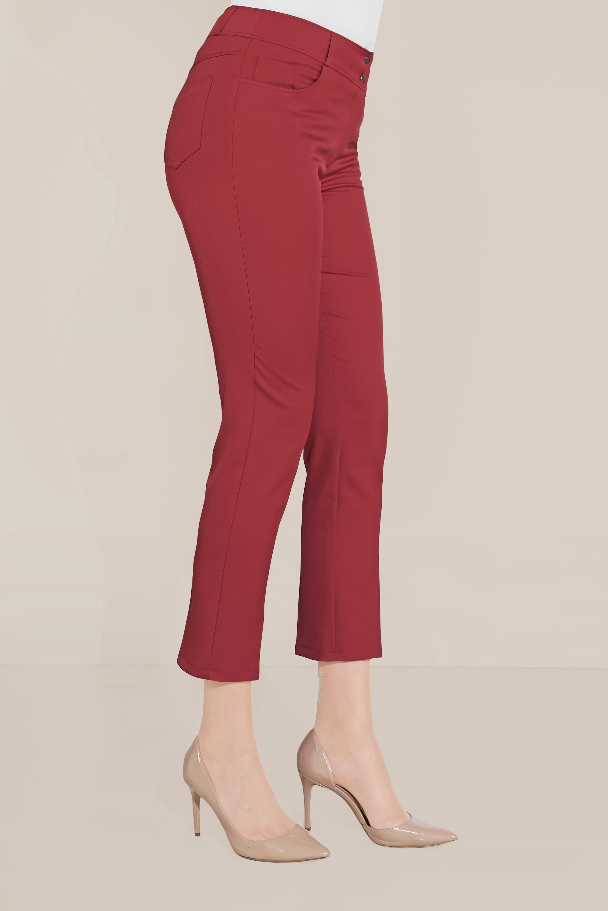 Tesettür giyim BORDO BORU PAÇA DÜĞMELİ PANTOLON 70104