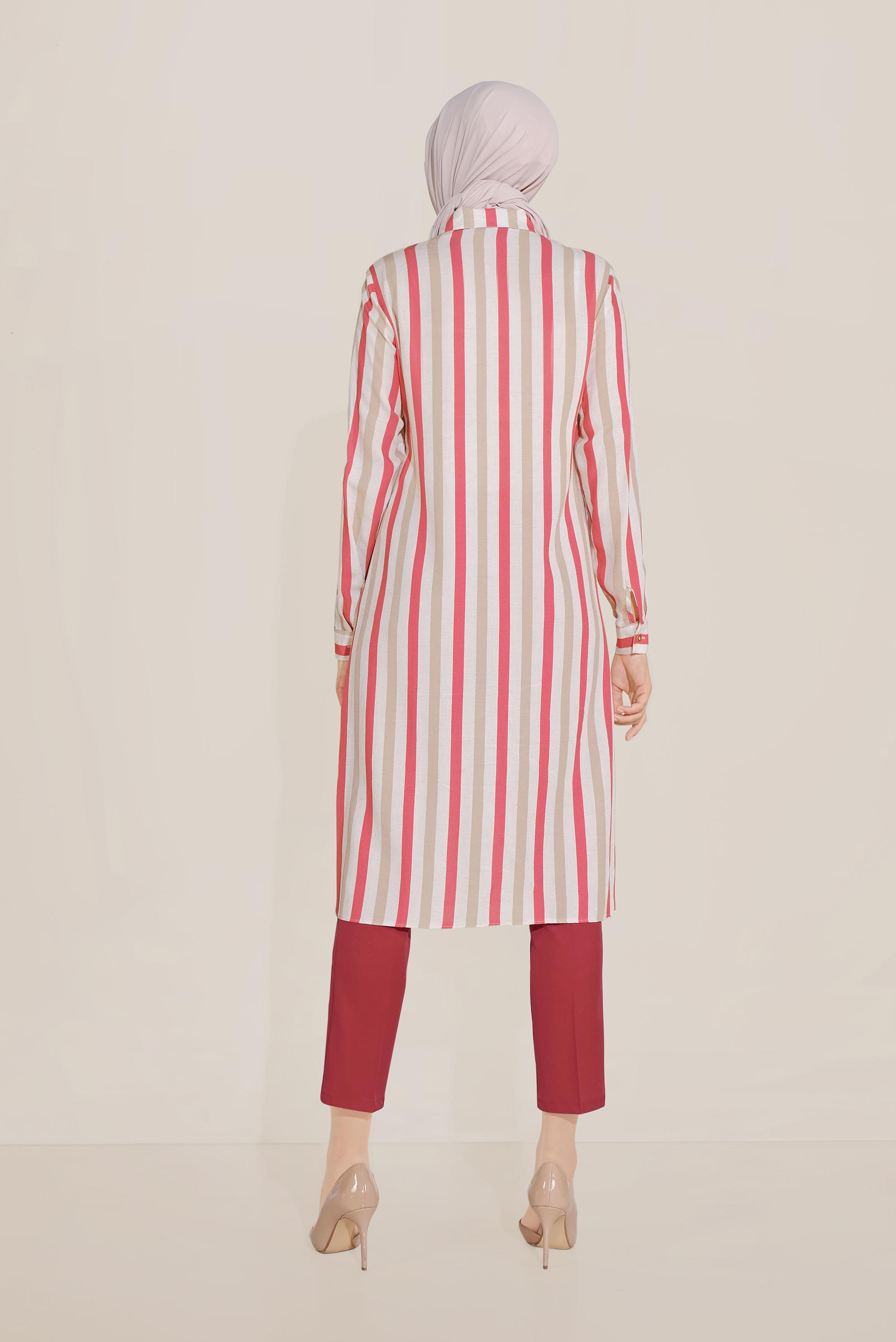 Tesettür giyim BORDO BORU PAÇA DÜĞMELİ PANTOLON 70104