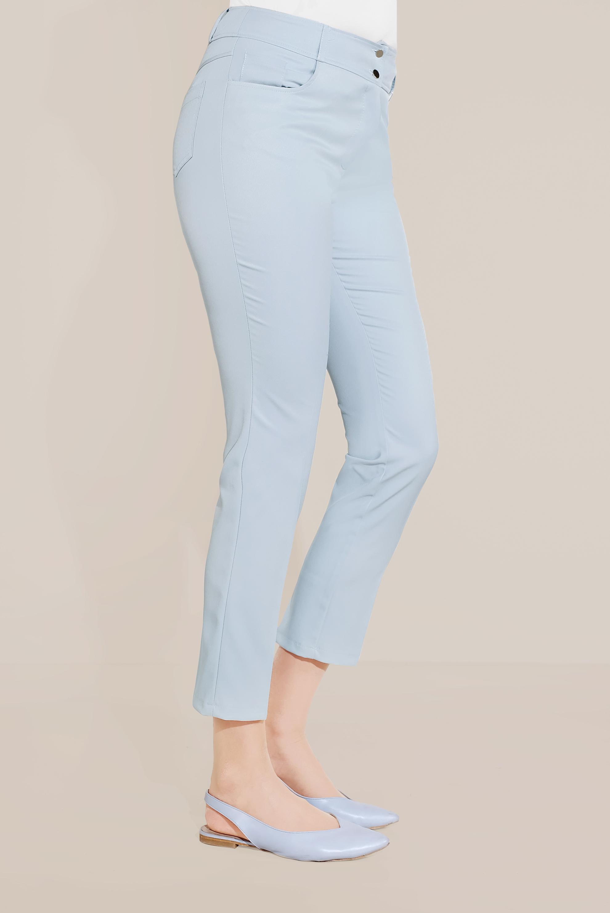 Tesettür giyim MAVİ BORU PAÇA DÜĞMELİ PANTOLON 70104