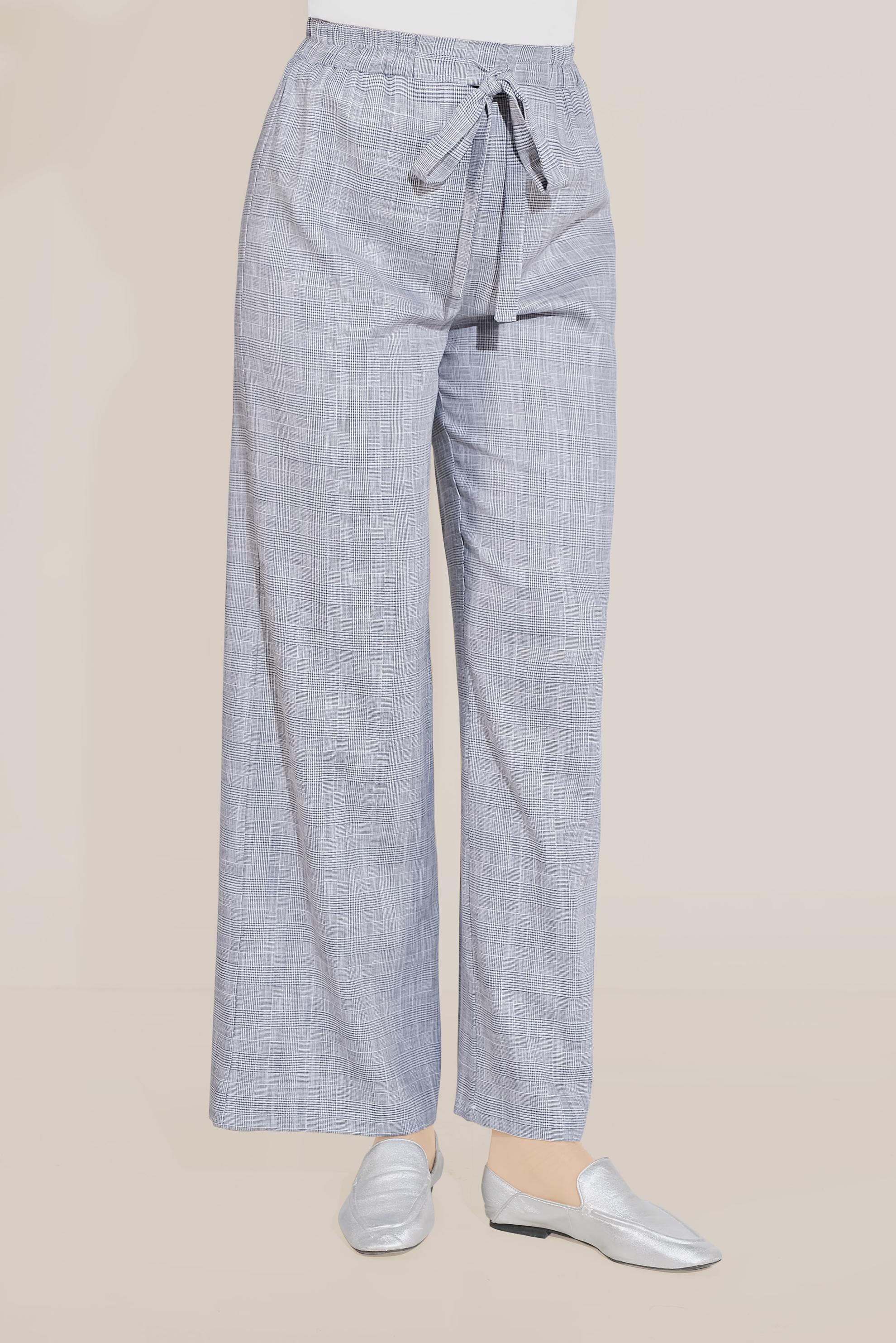 Tesettür giyim LACİVERT BOL KESİM BELDEN BAĞLAMALI PANTOLON 70105