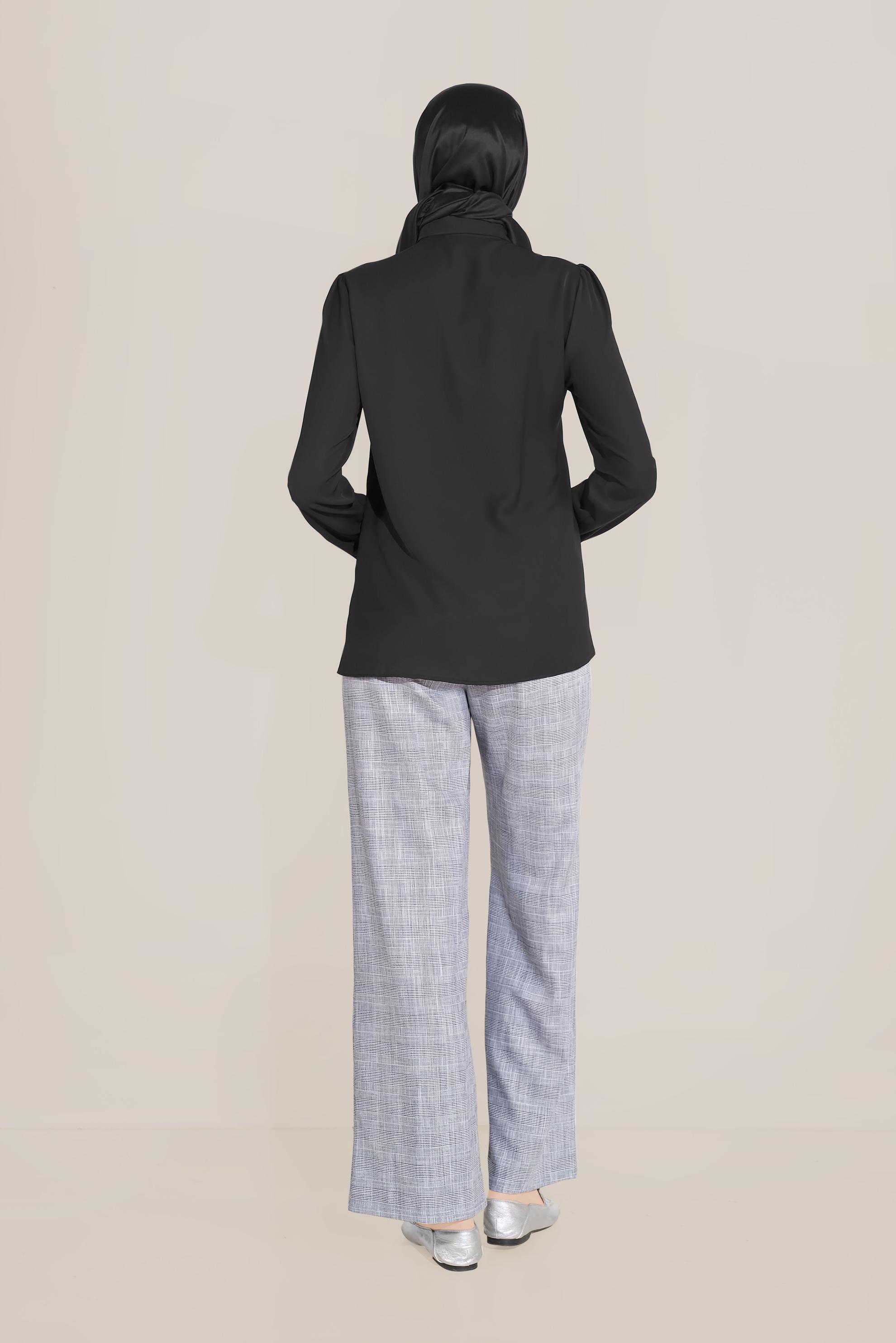 Tesettür giyim LACİVERT BOL KESİM BELDEN BAĞLAMALI PANTOLON 70105