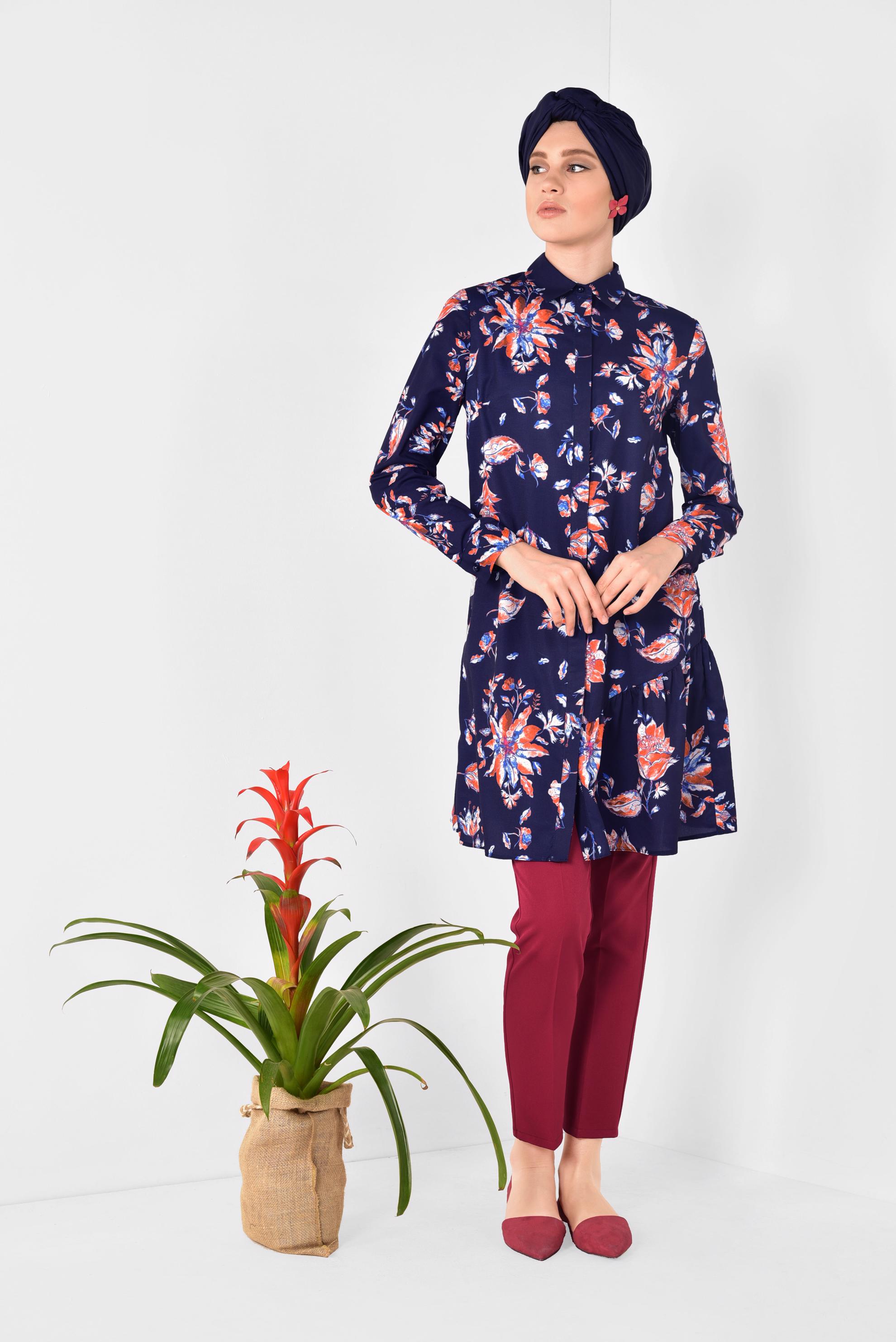 Tesettür giyim KIRMIZI KLASİK KUMAŞ PANTOLON 7502