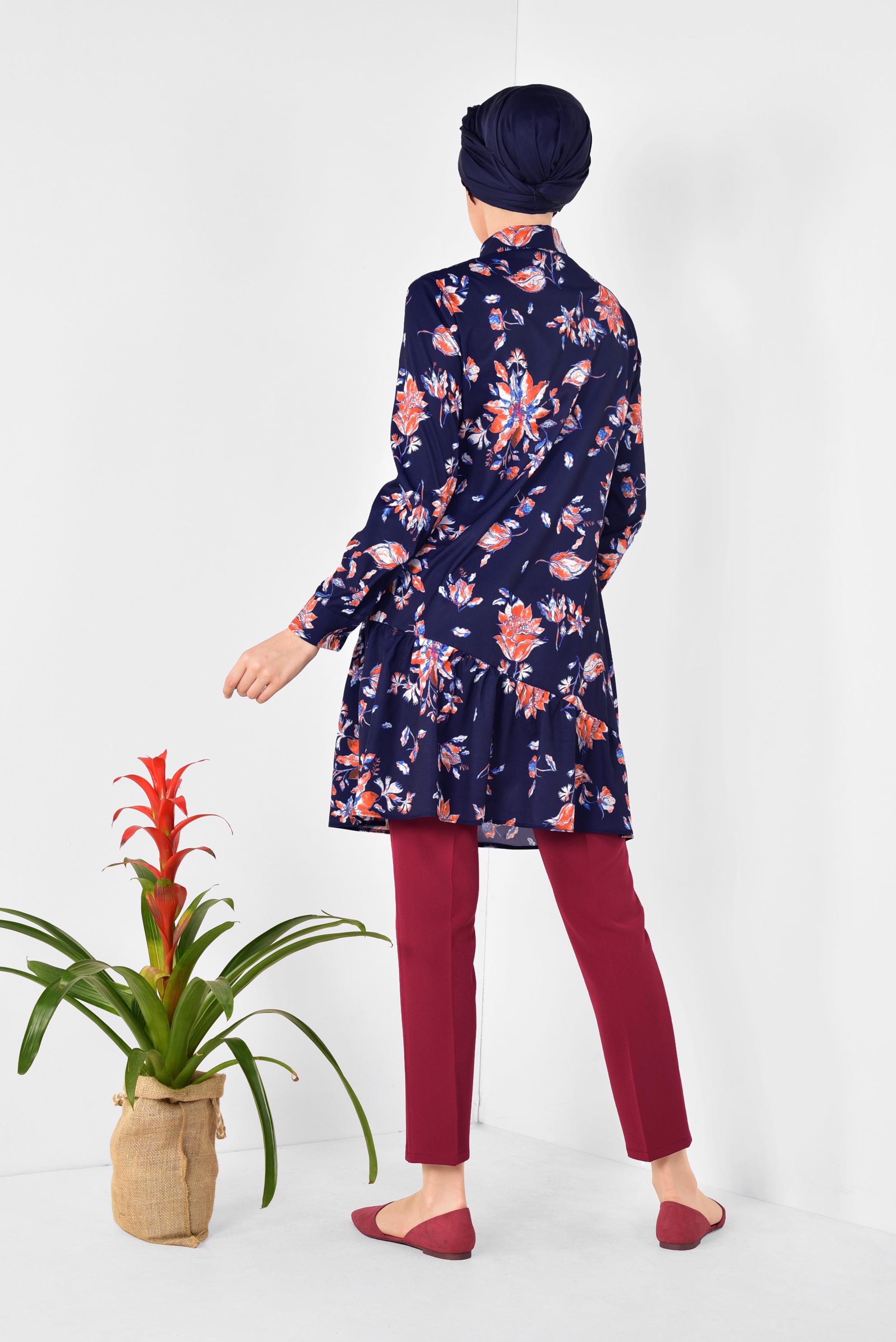 Tesettür giyim KIRMIZI KLASİK KUMAŞ PANTOLON 7502