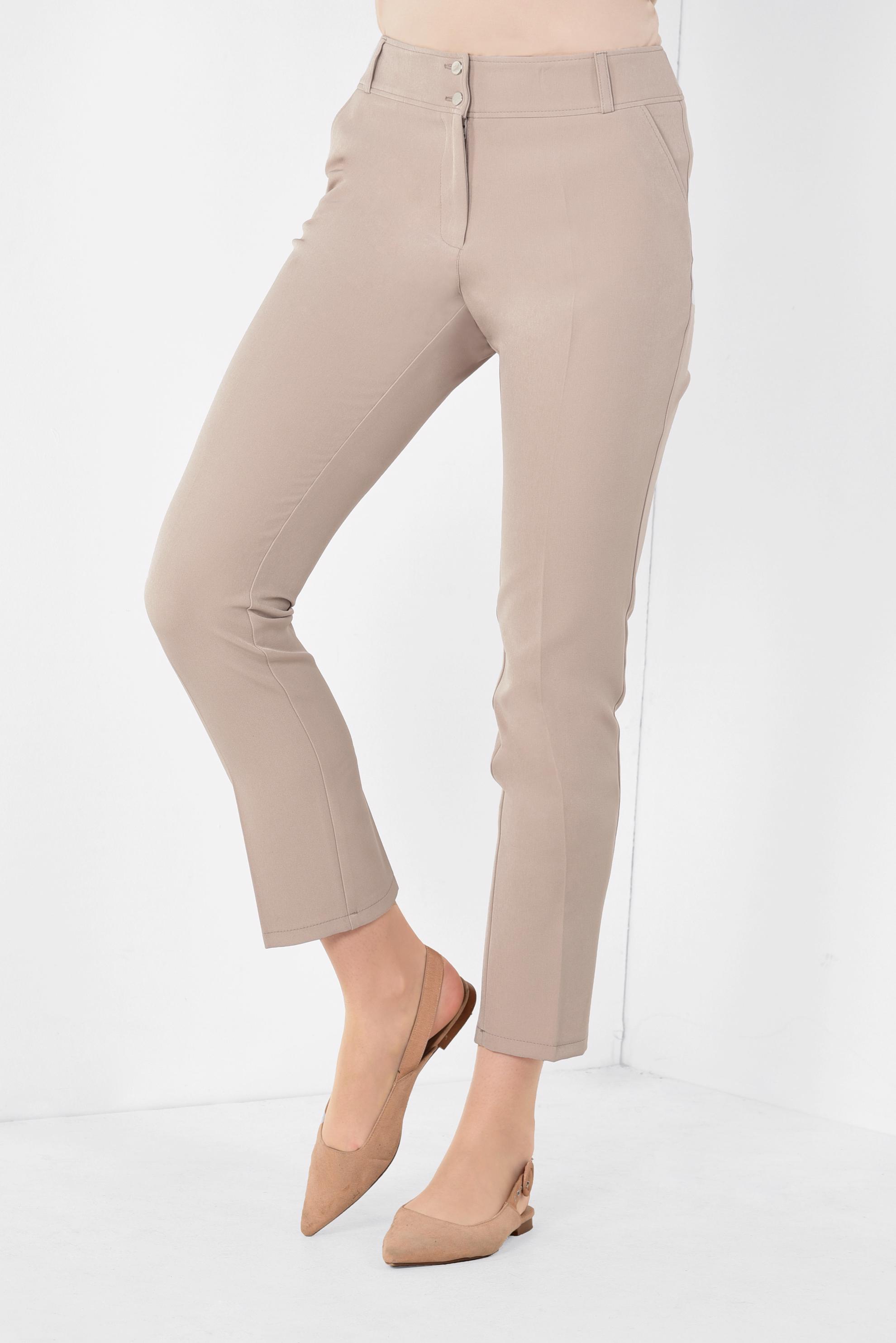 Tesettür giyim BEJ KLASİK KUMAŞ PANTOLON 7502