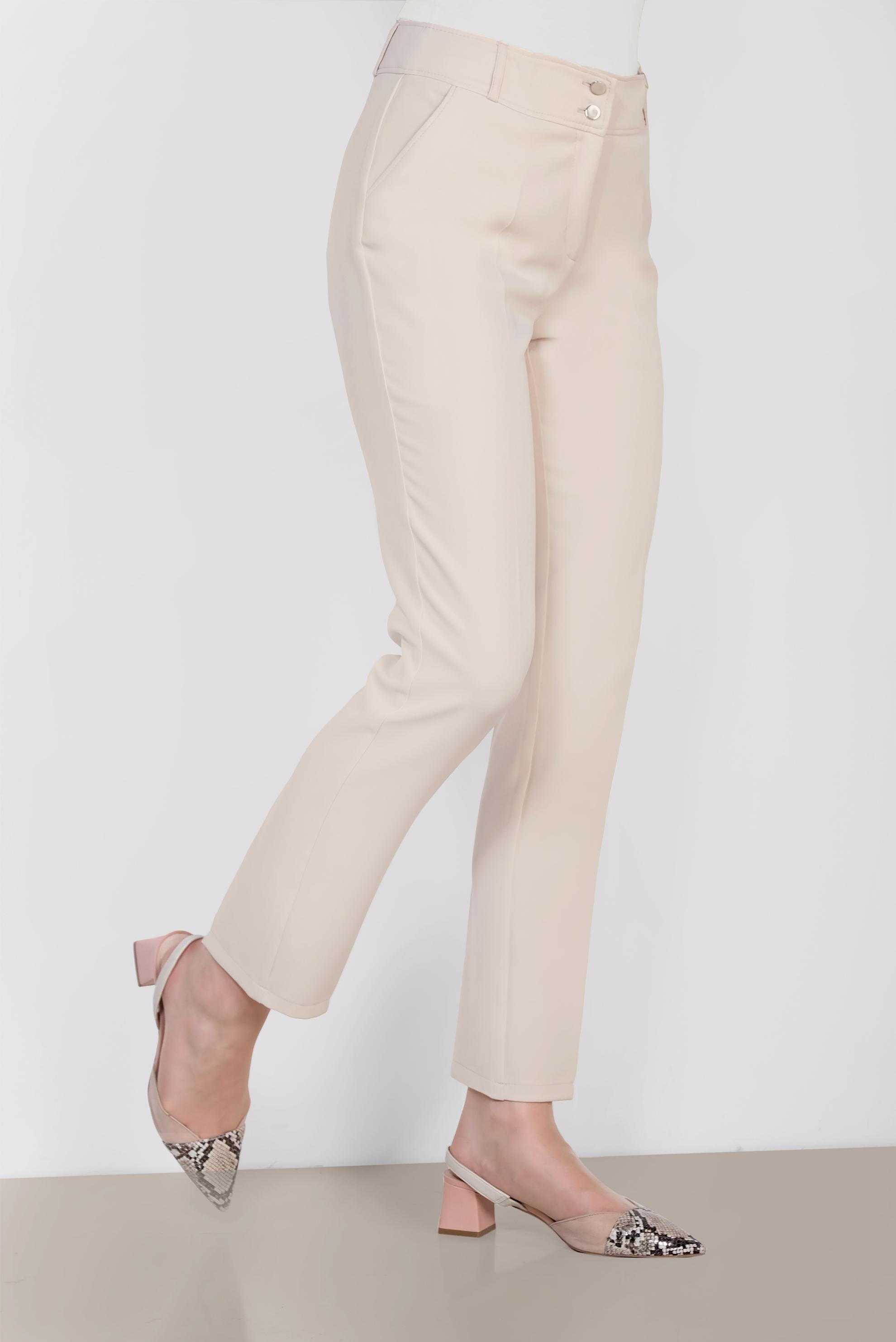 Tesettür giyim BEJ KLASİK KUMAŞ PANTOLON 7502