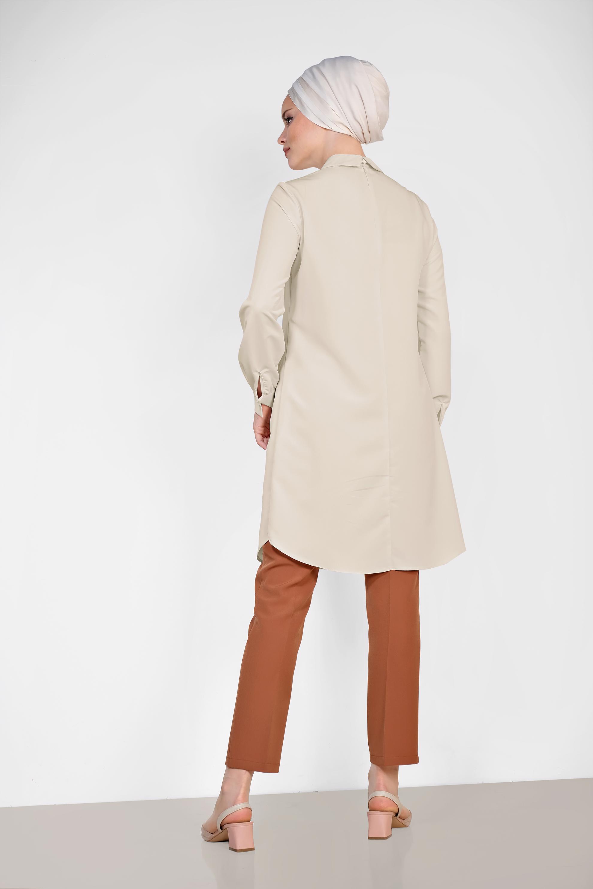 Tesettür giyim TABA KLASİK KUMAŞ PANTOLON 7502