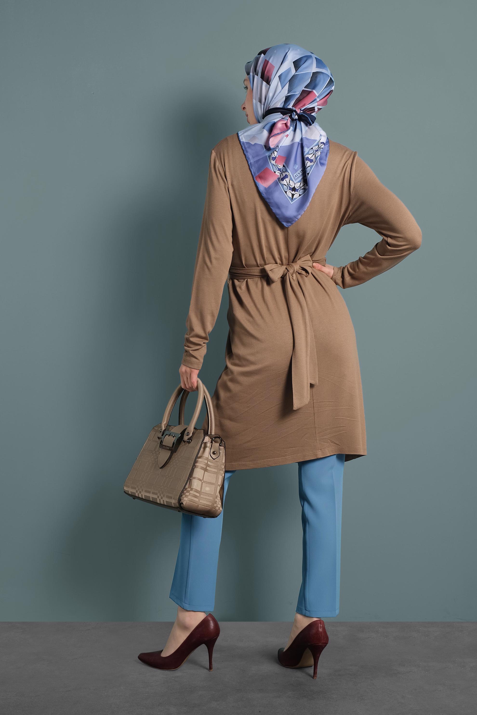 Tesettür giyim MAVİ KLASİK KUMAŞ PANTOLON 7502