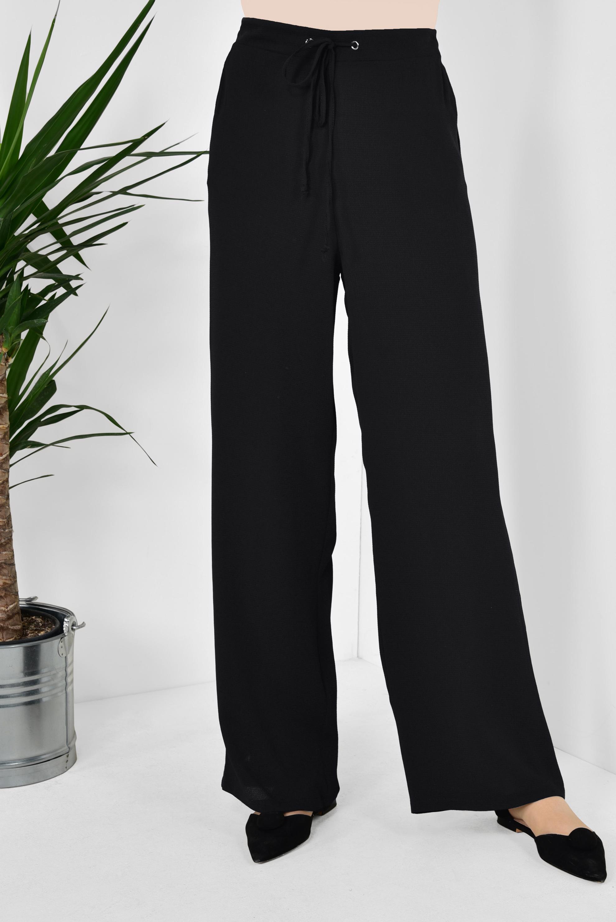 Tesettür giyim SİYAH GENİŞ PAÇA PANTOLON 7504