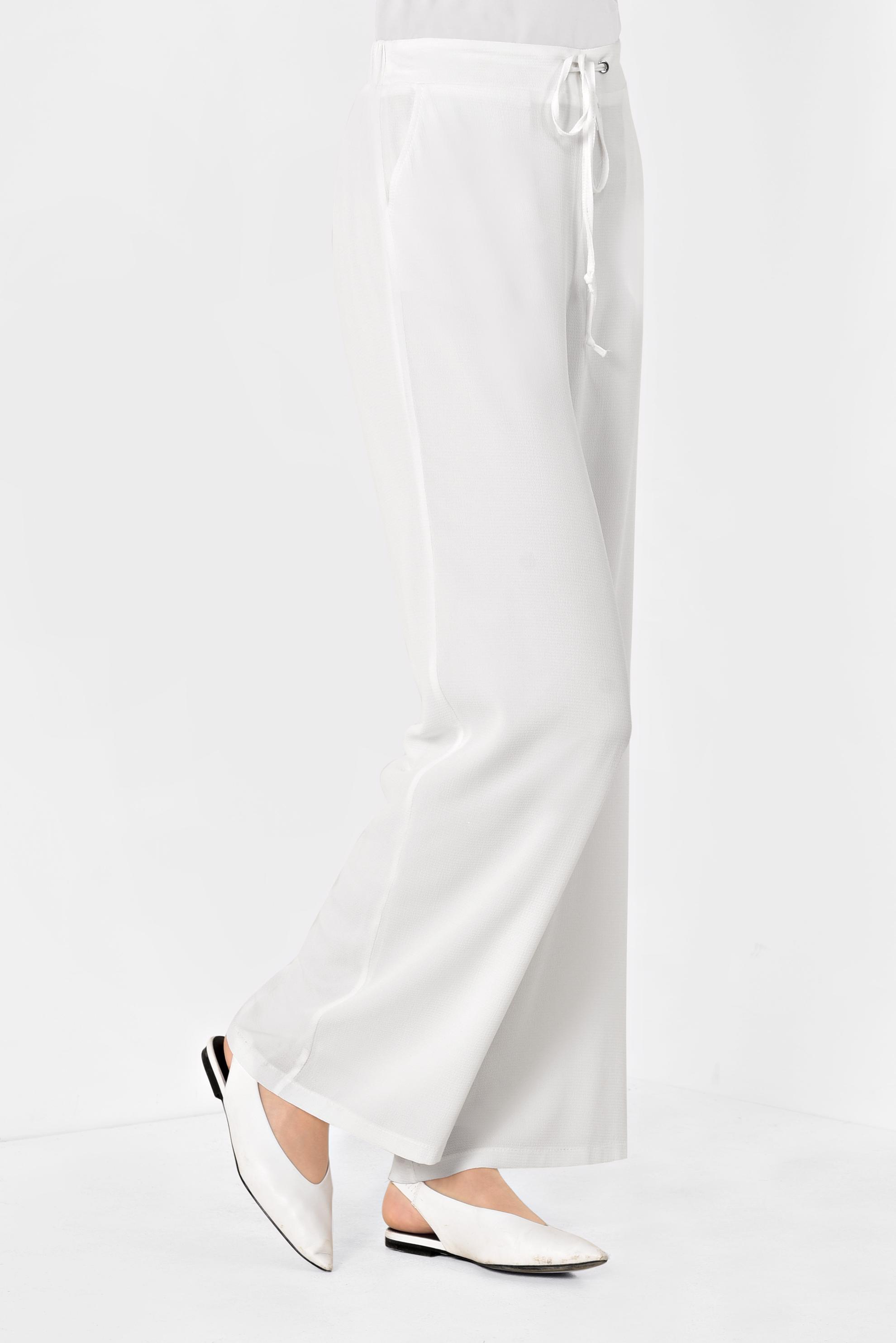 Tesettür giyim BEYAZ GENİŞ PAÇA PANTOLON 7504