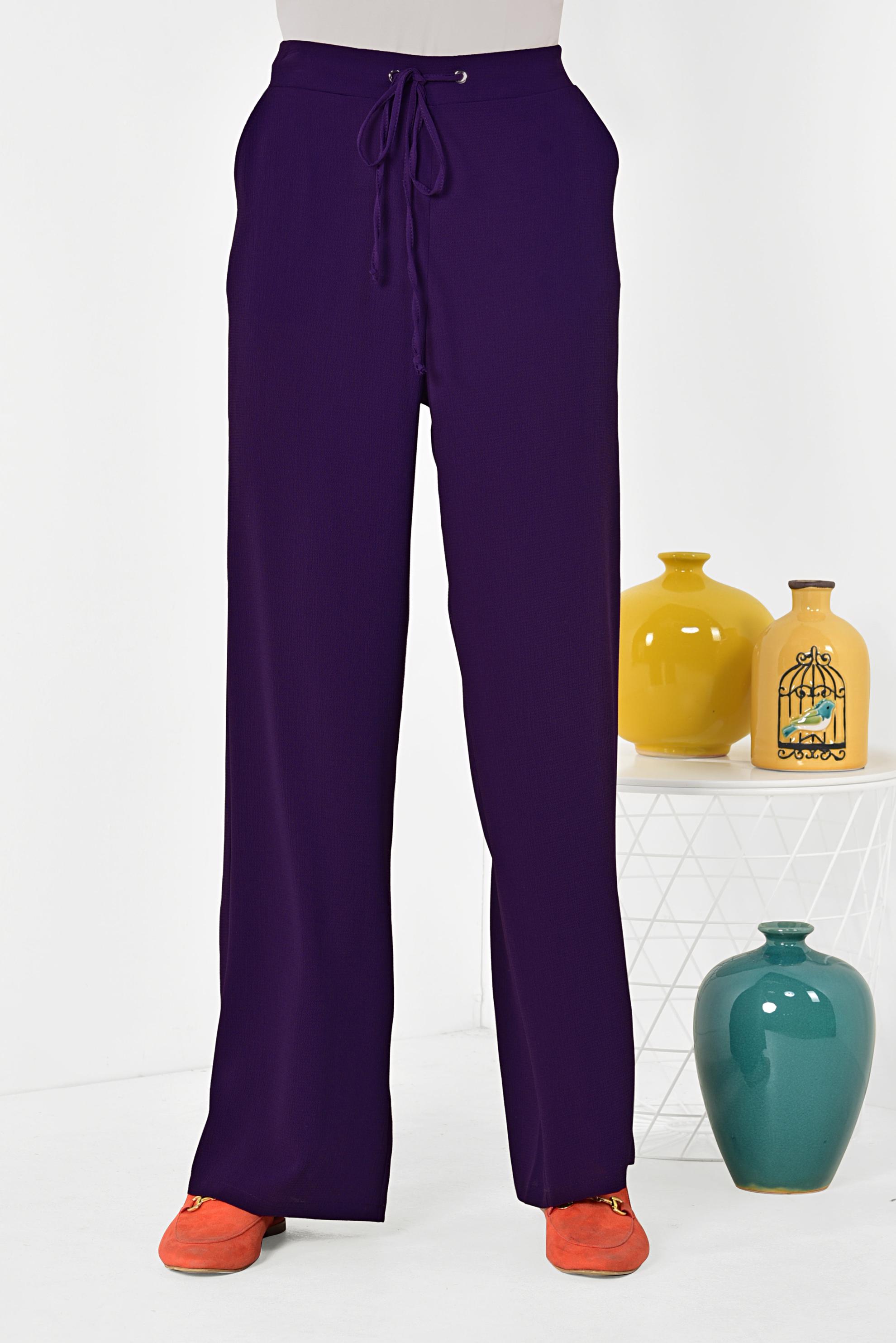 Tesettür giyim MOR GENİŞ PAÇA PANTOLON 7504