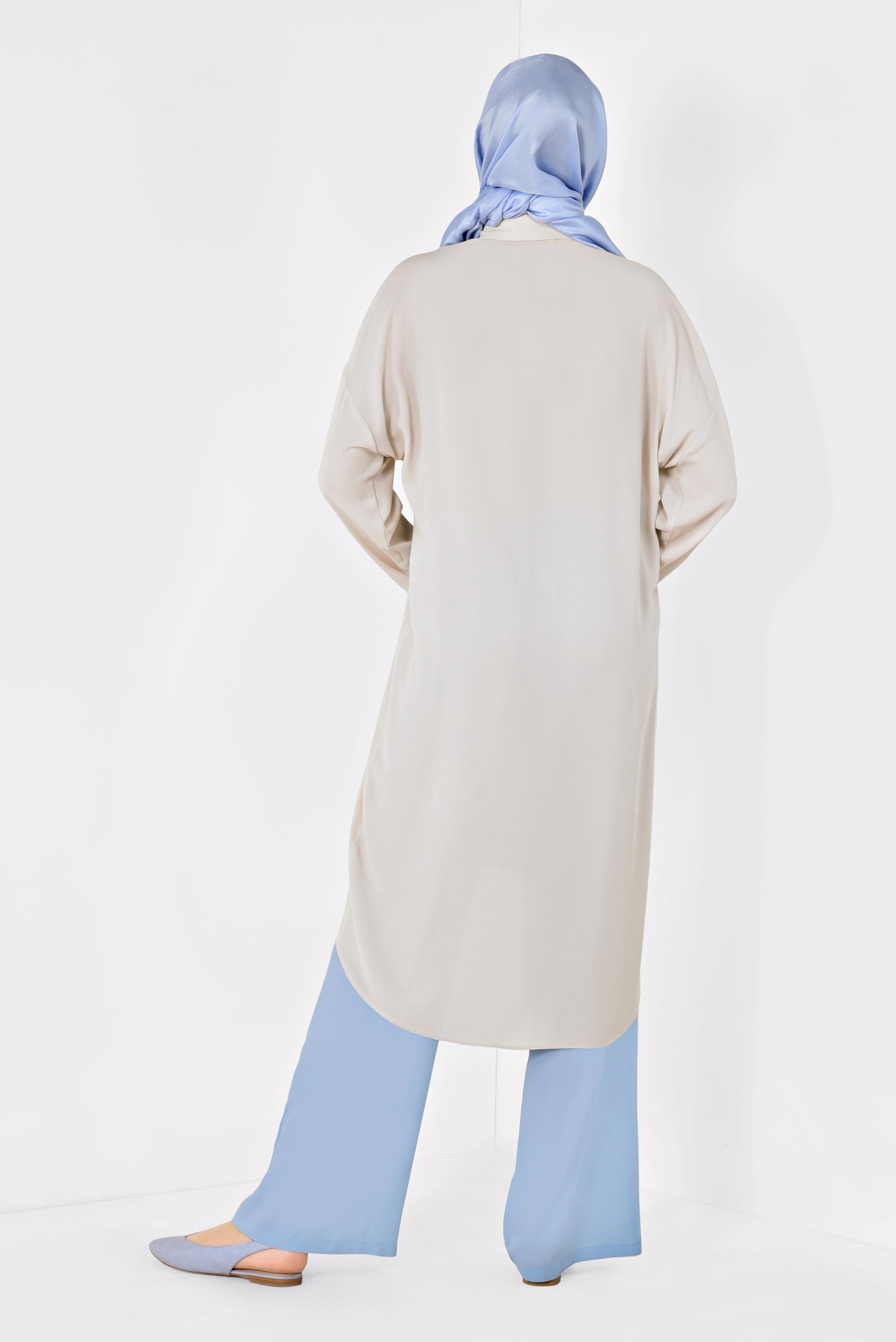 Tesettür giyim MAVİ GENİŞ PAÇA PANTOLON 7504