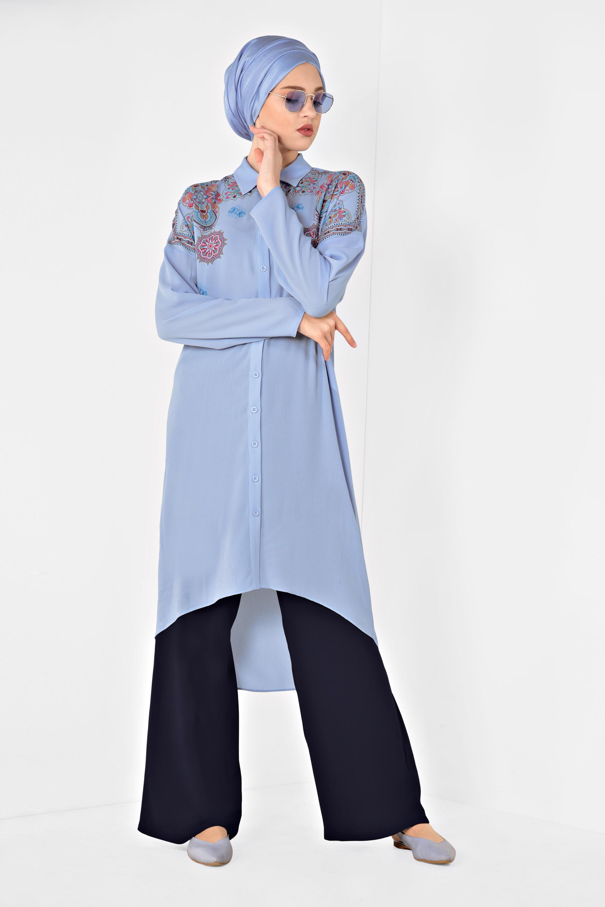 Tesettür giyim LACİVERT GENİŞ PAÇA PANTOLON 7504