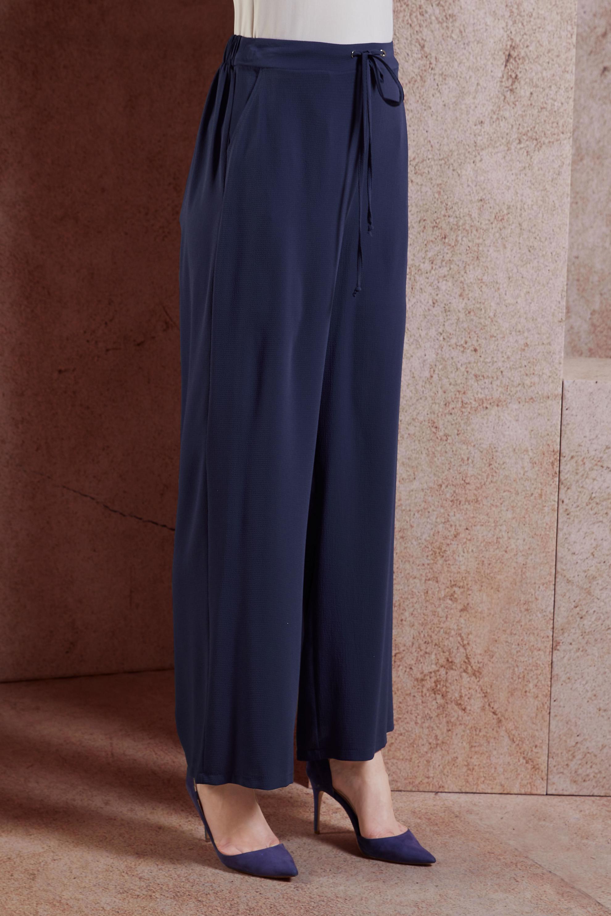 Tesettür giyim LACİVERT GENİŞ PAÇA PANTOLON 7504