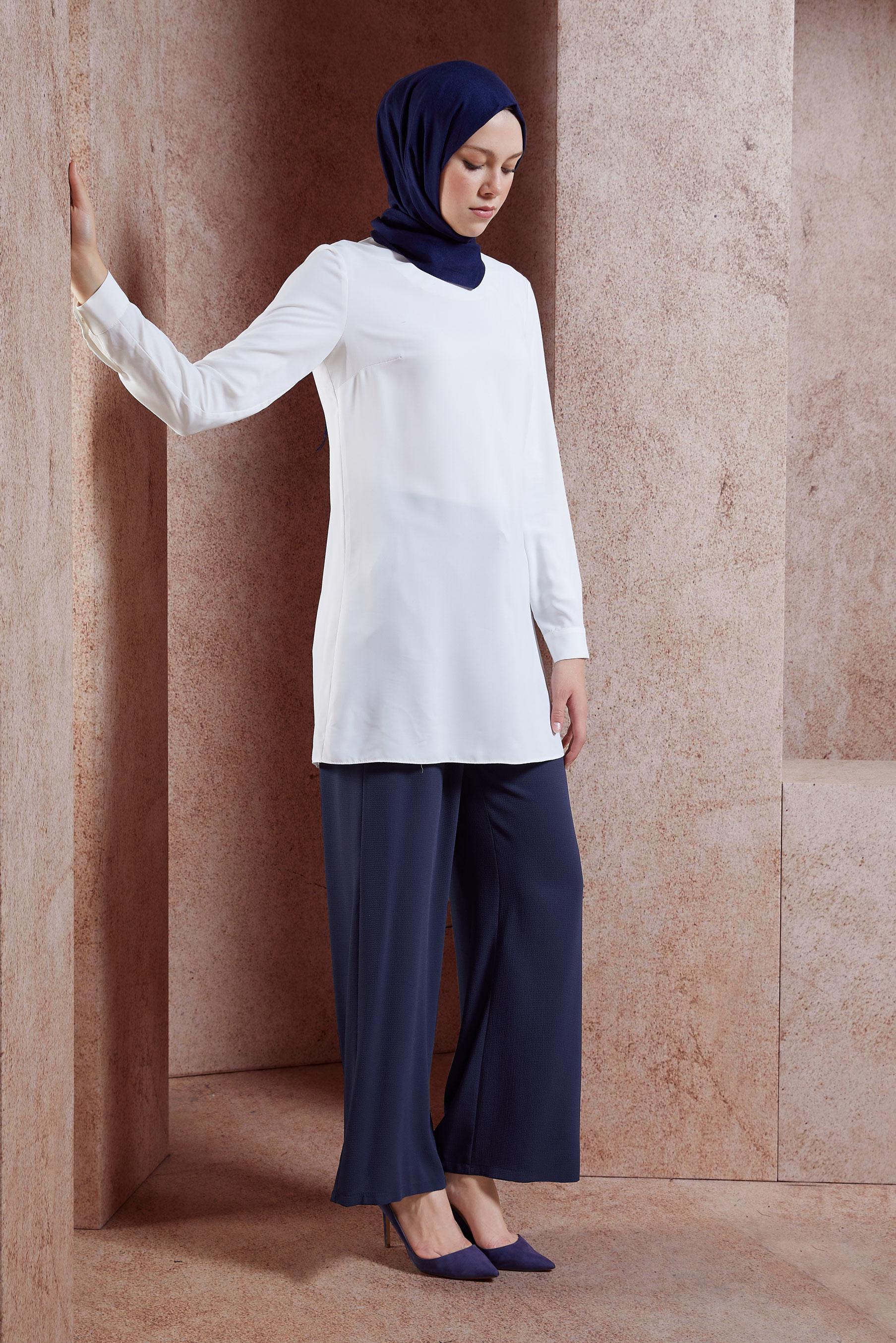 Tesettür giyim LACİVERT GENİŞ PAÇA PANTOLON 7504