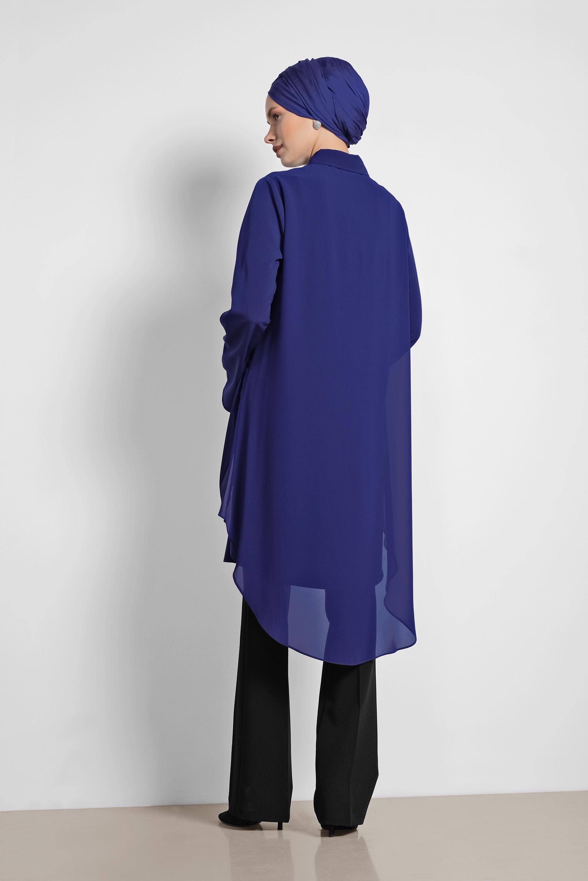 Tesettür giyim SİYAH ARA BEL GENİŞ PAÇA PANTOLON 7523