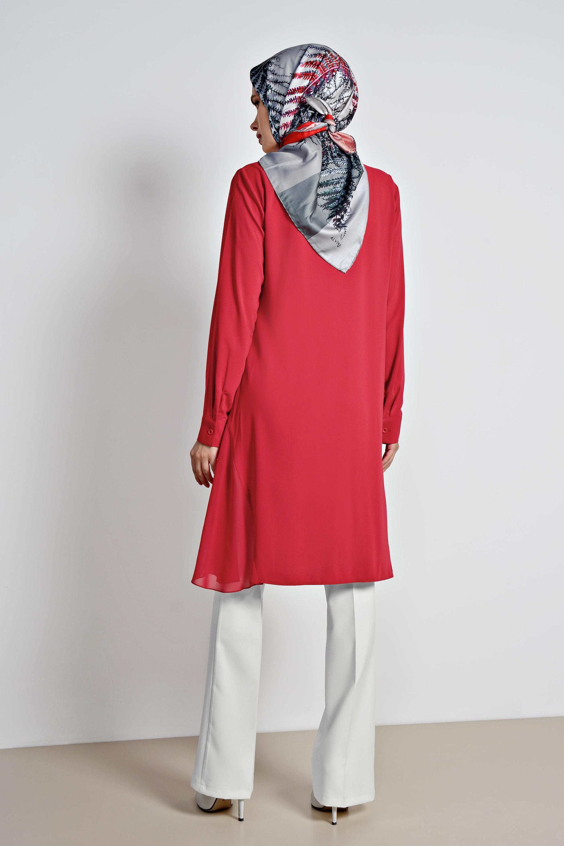 Tesettür giyim BEYAZ ARA BEL GENİŞ PAÇA PANTOLON 7523