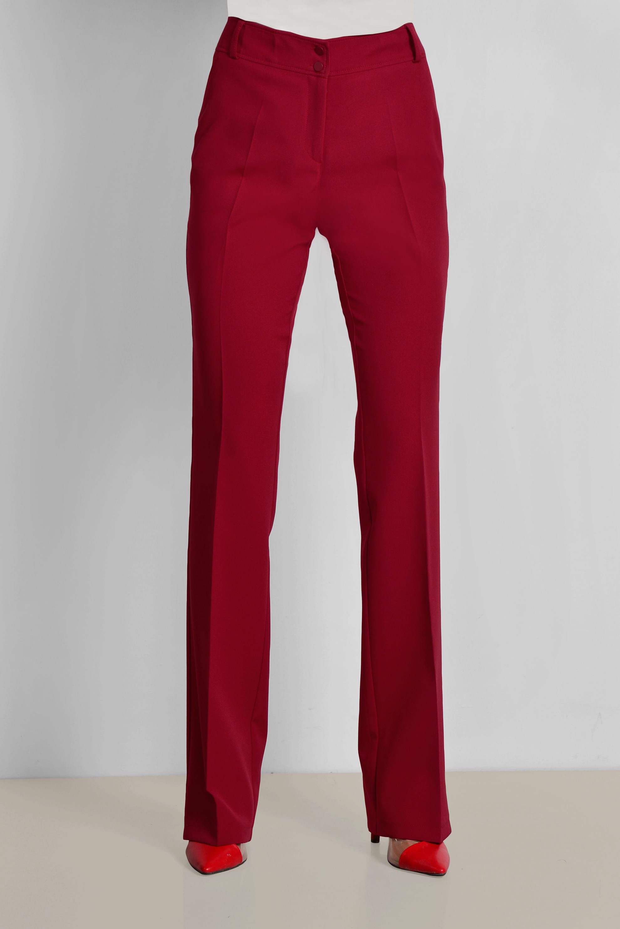 Tesettür giyim KIRMIZI ARA BEL GENİŞ PAÇA PANTOLON 7523