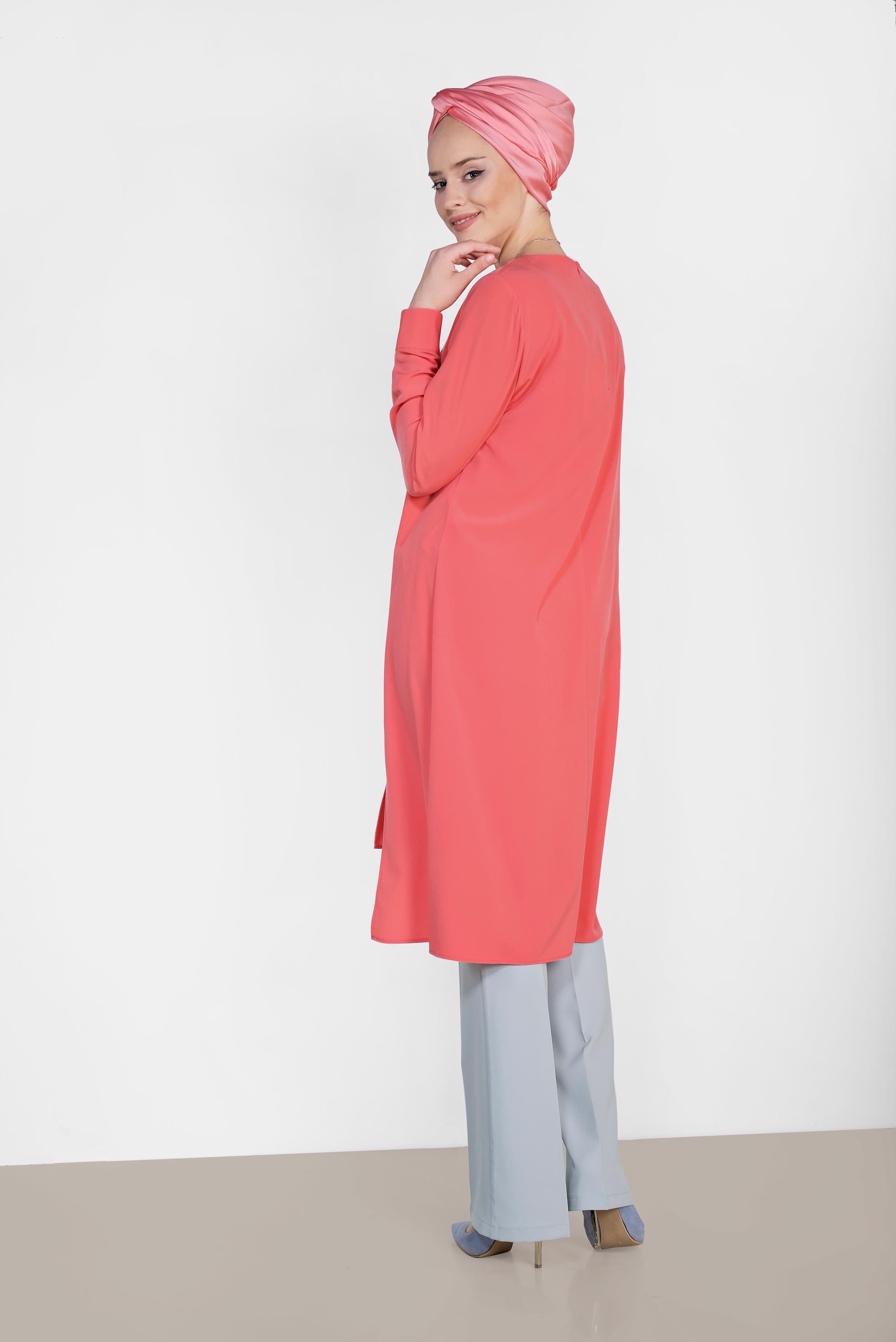 Tesettür giyim GÜMÜŞ ARA BEL GENİŞ PAÇA PANTOLON 7523