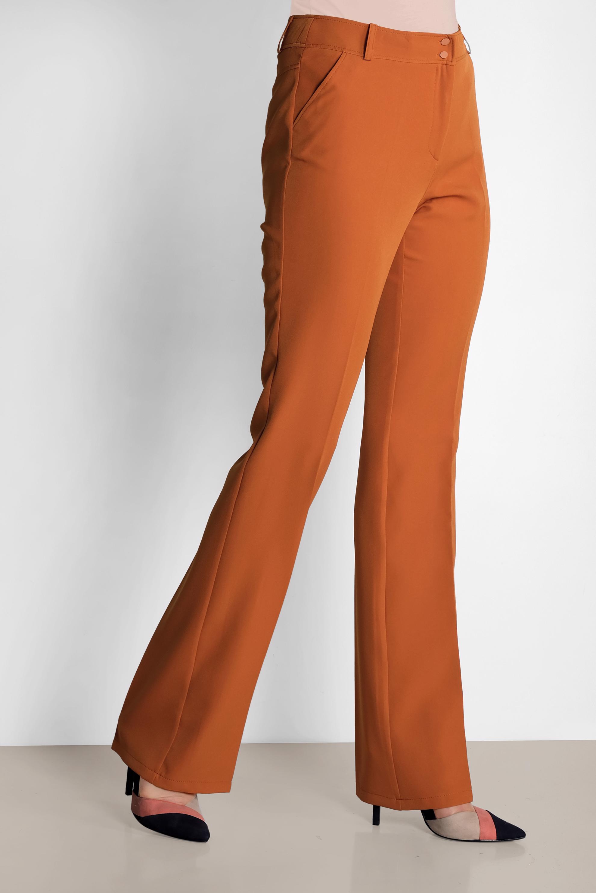 Tesettür giyim TURUNCU ARA BEL GENİŞ PAÇA PANTOLON 7523