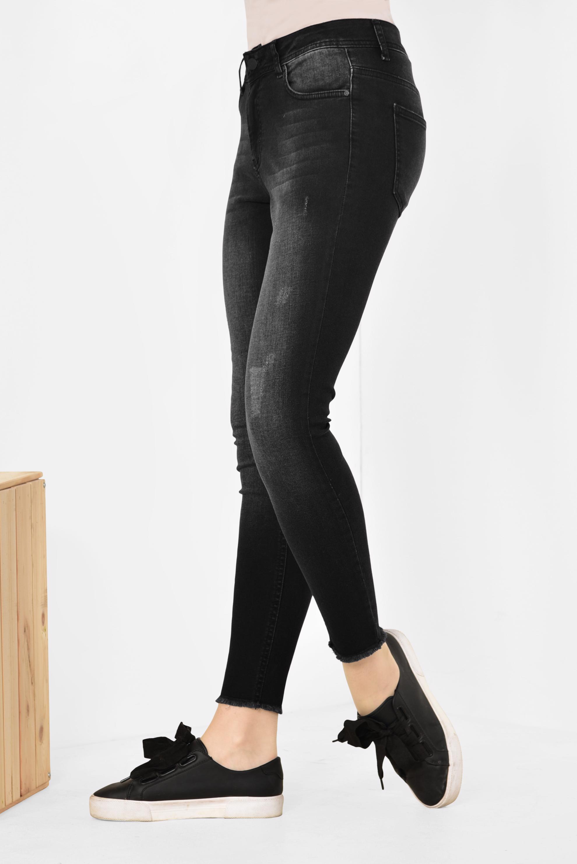 Tesettür giyim SİYAH CEPLİ DENİM PANTOLON 7528