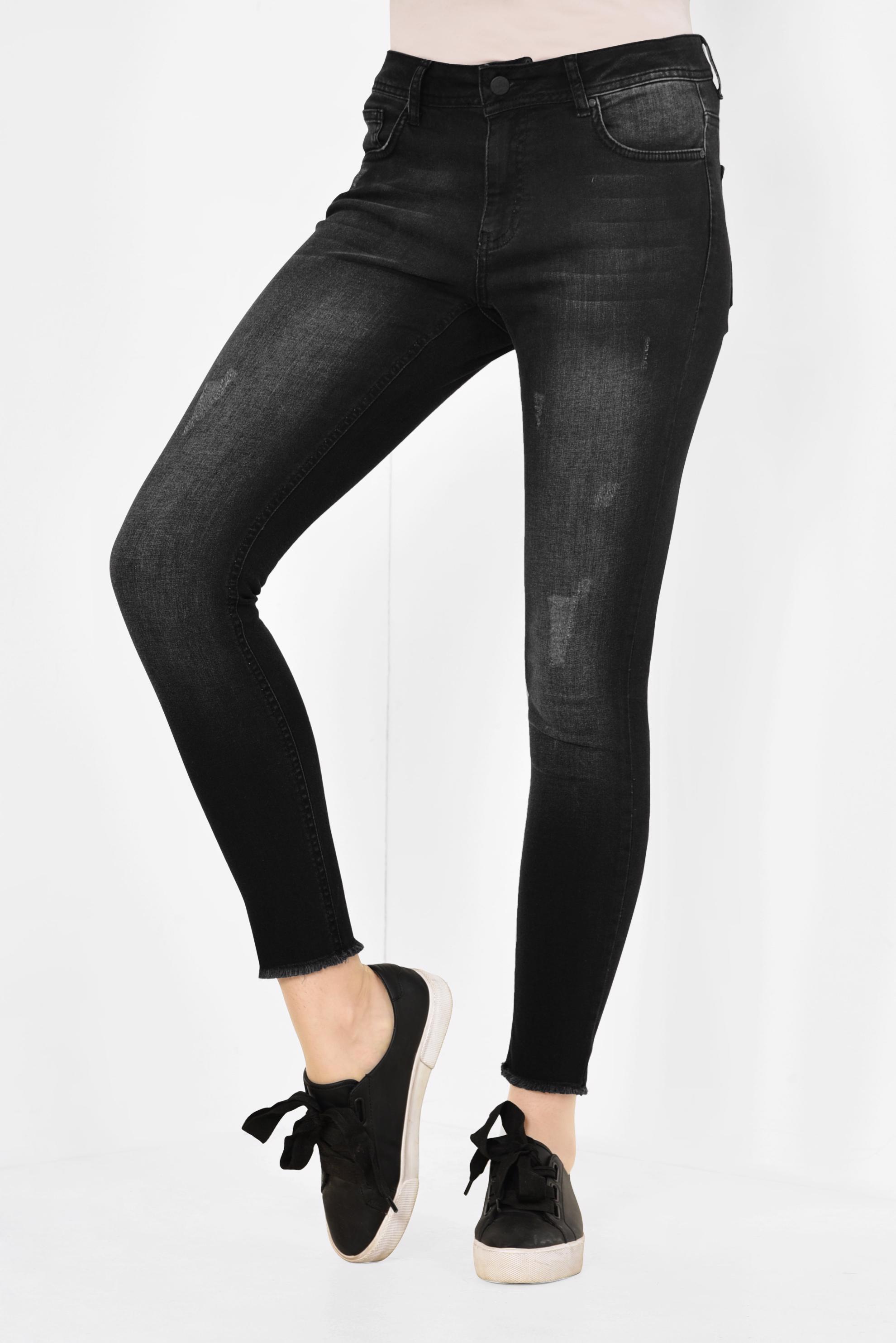 Tesettür giyim SİYAH CEPLİ DENİM PANTOLON 7528