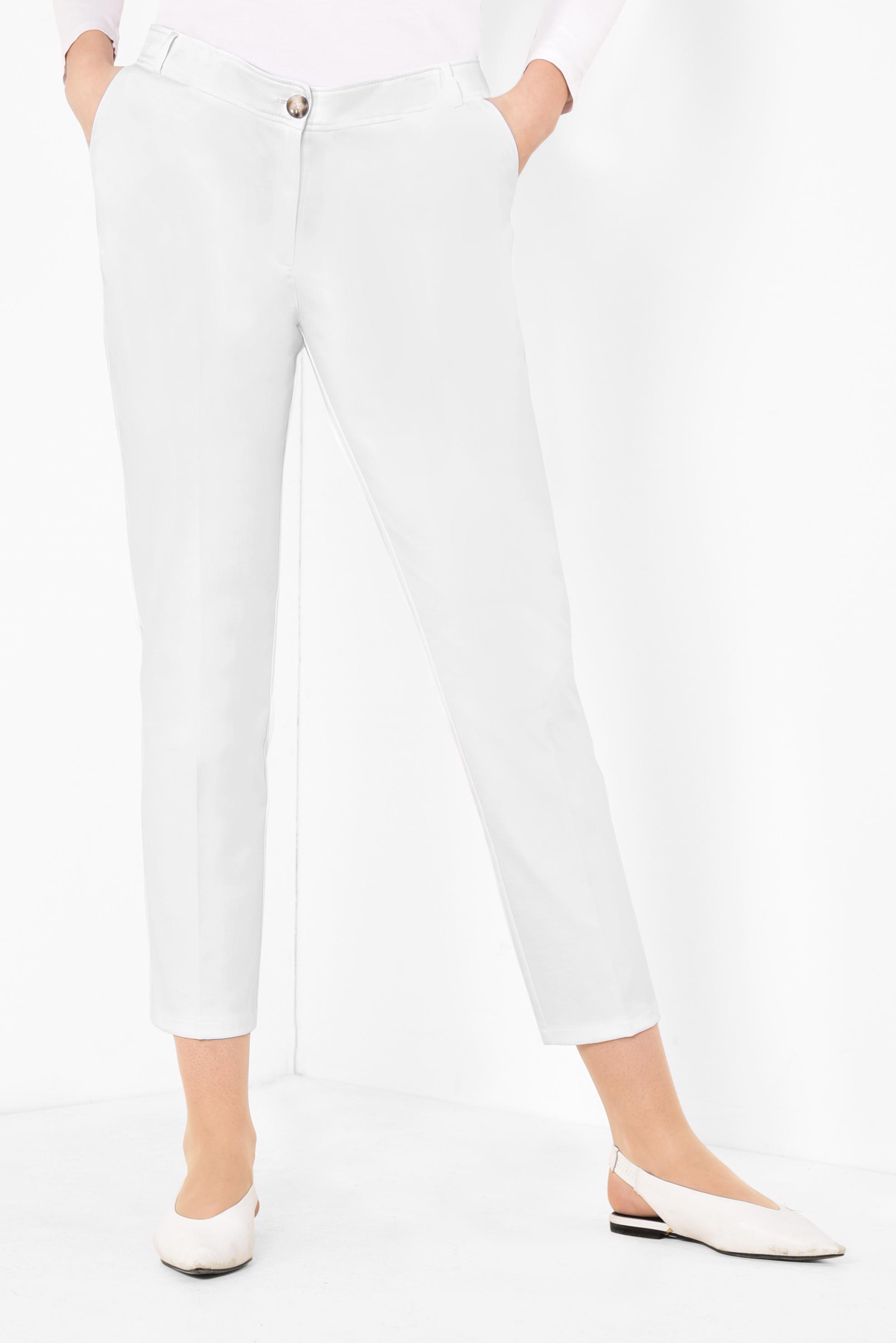 Tesettür giyim BEYAZ 	KLASİK DÜZ PAÇA PANTOLON 7533