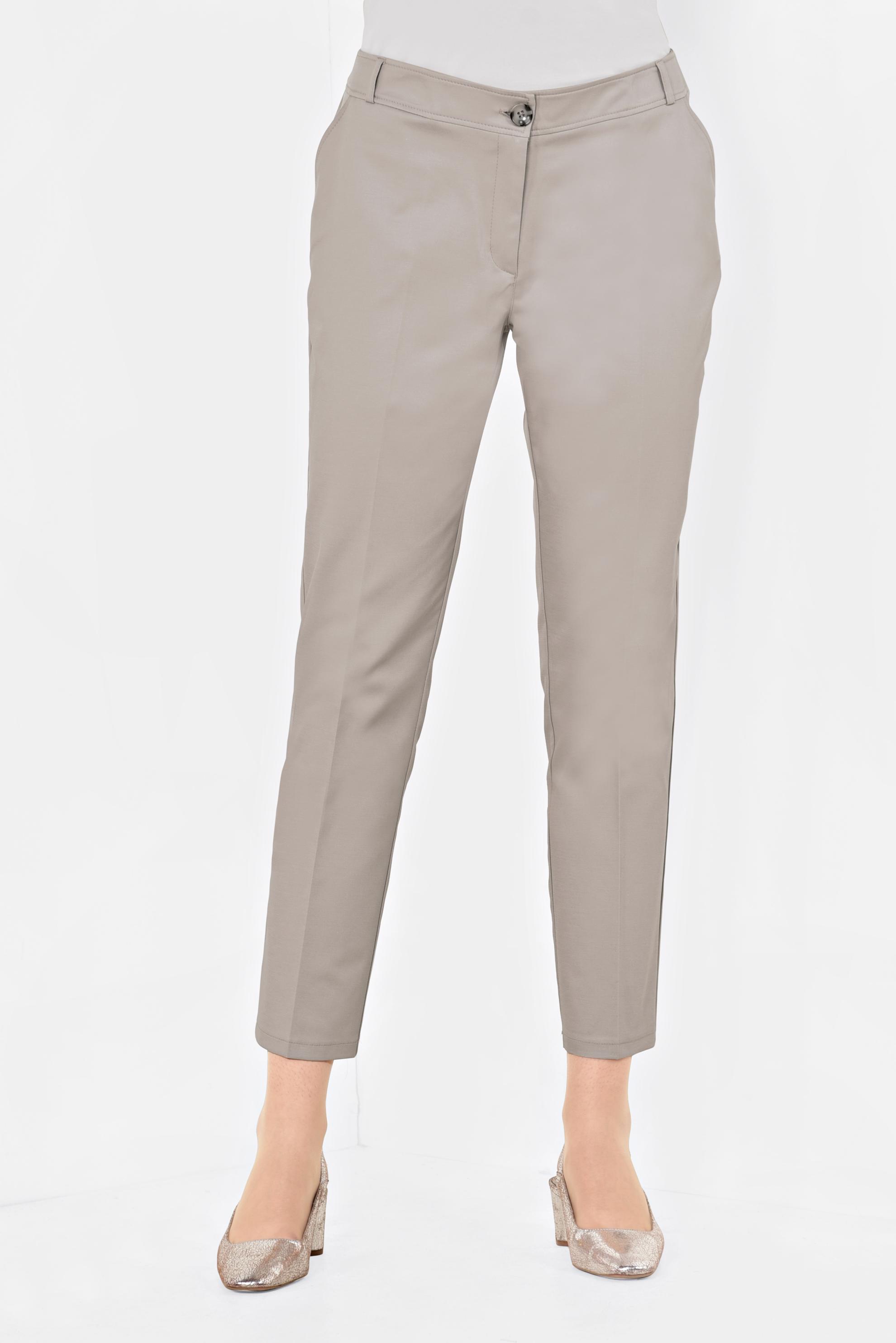 Tesettür giyim VİZON 	KLASİK DÜZ PAÇA PANTOLON 7533