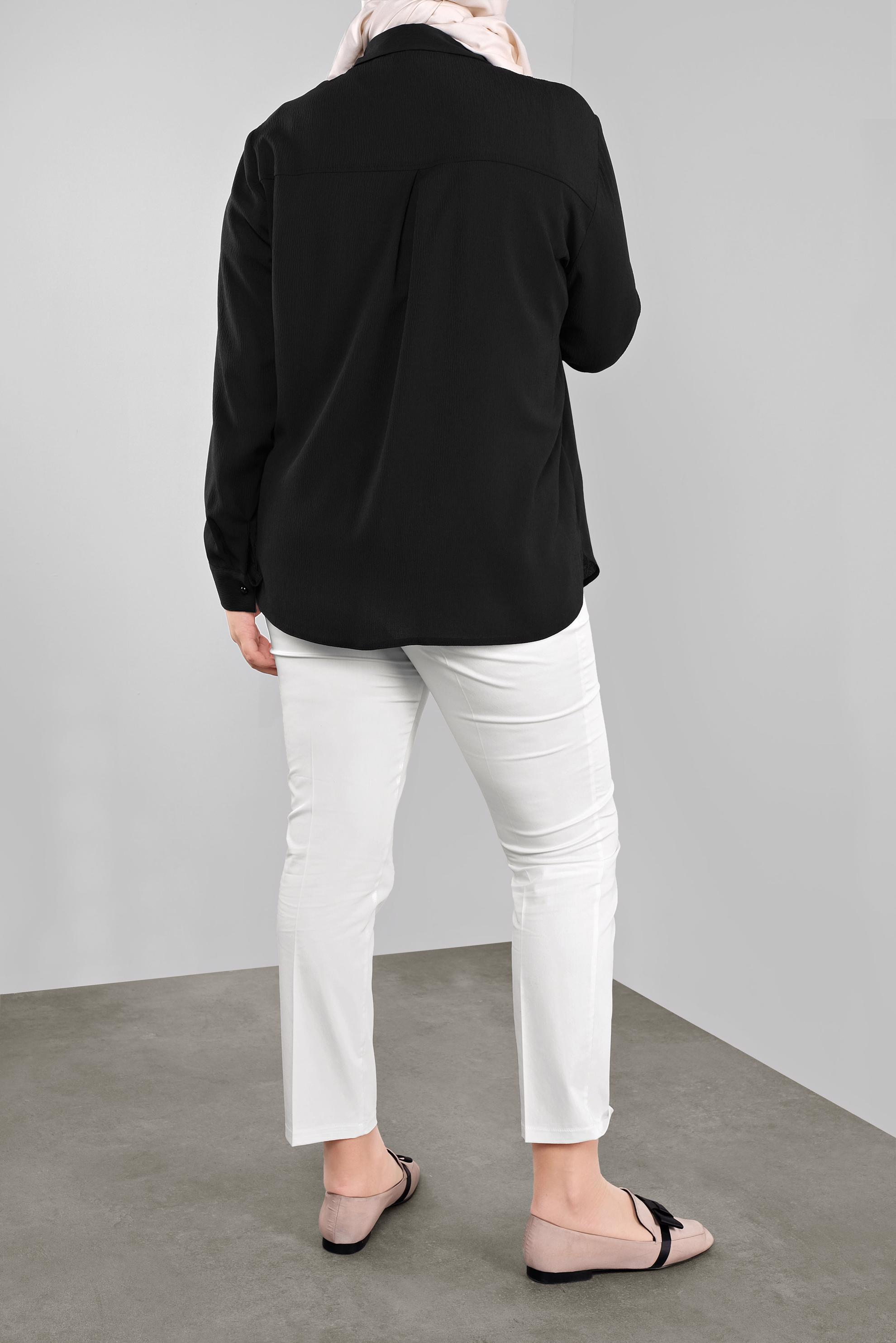 Vêtements hijab BLANC PANTALON EN COUTIL TAILLE-NOUÉE 7537 