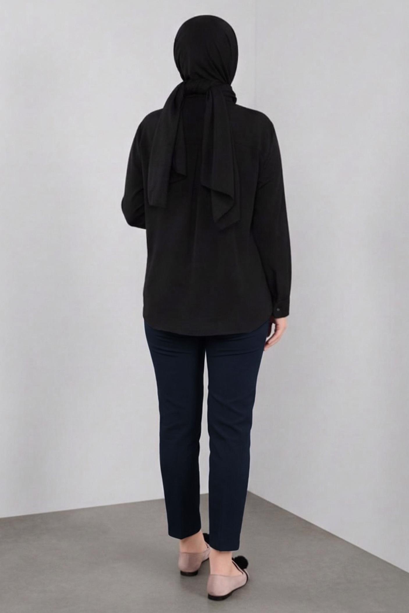 Vêtements hijab BLEU MARINE PANTALON TAILLE MI-HAUTE 7537