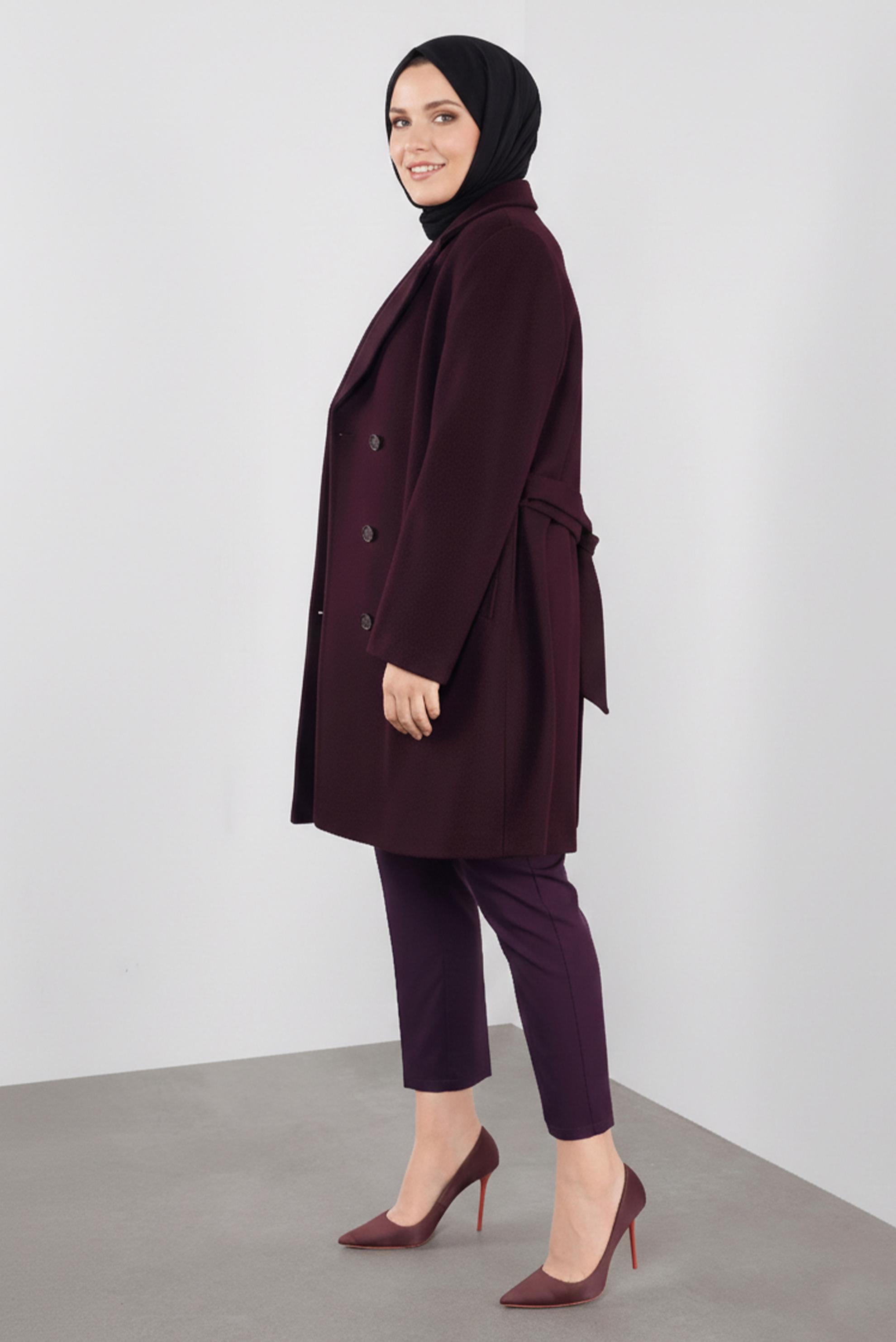 Tesettür giyim MÜRDÜM ARA BEL KUMAŞ PANTOLON 7537