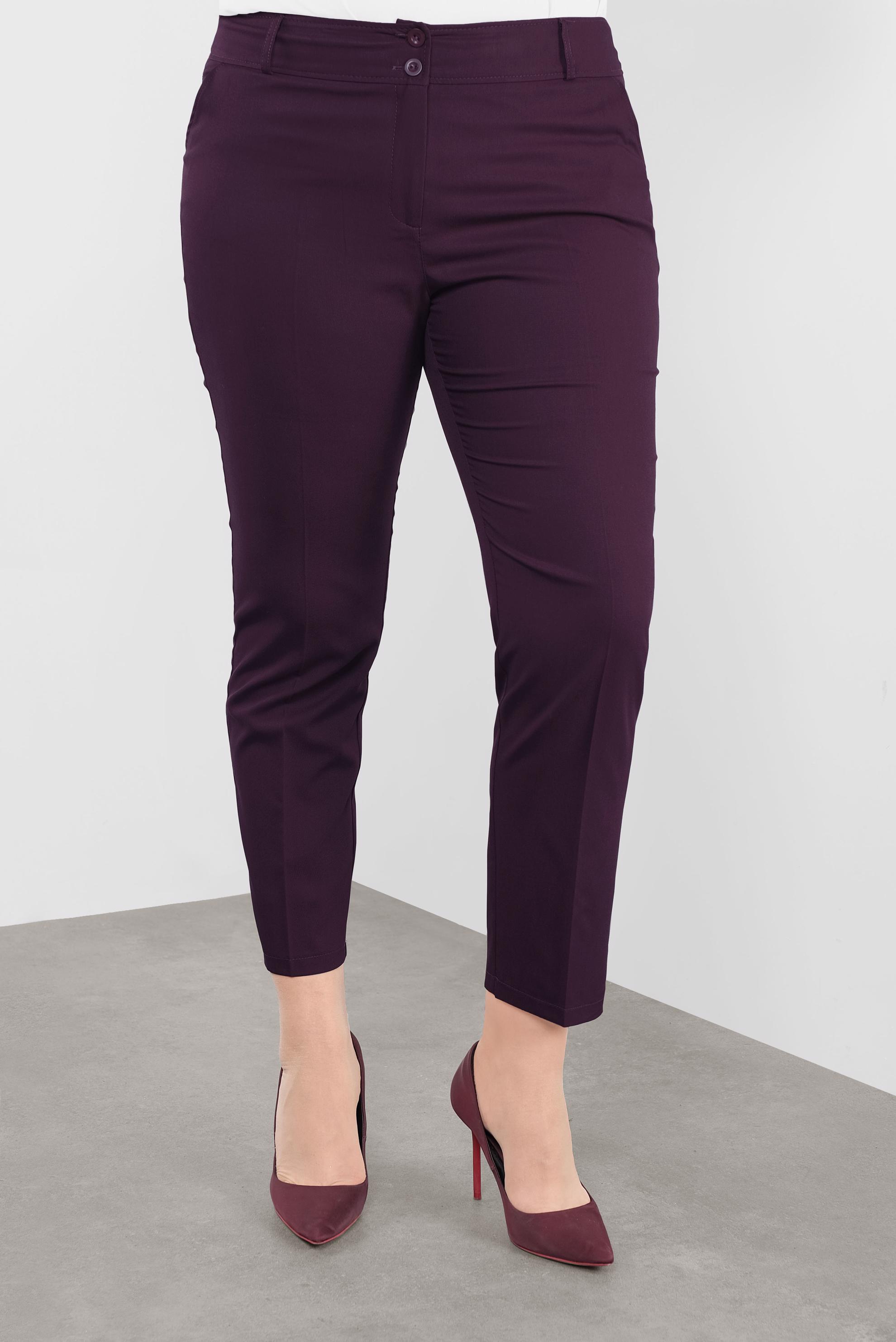 Vêtements hijab PRUNE PANTALON EN COUTIL TAILLE-NOUÉE 7537 