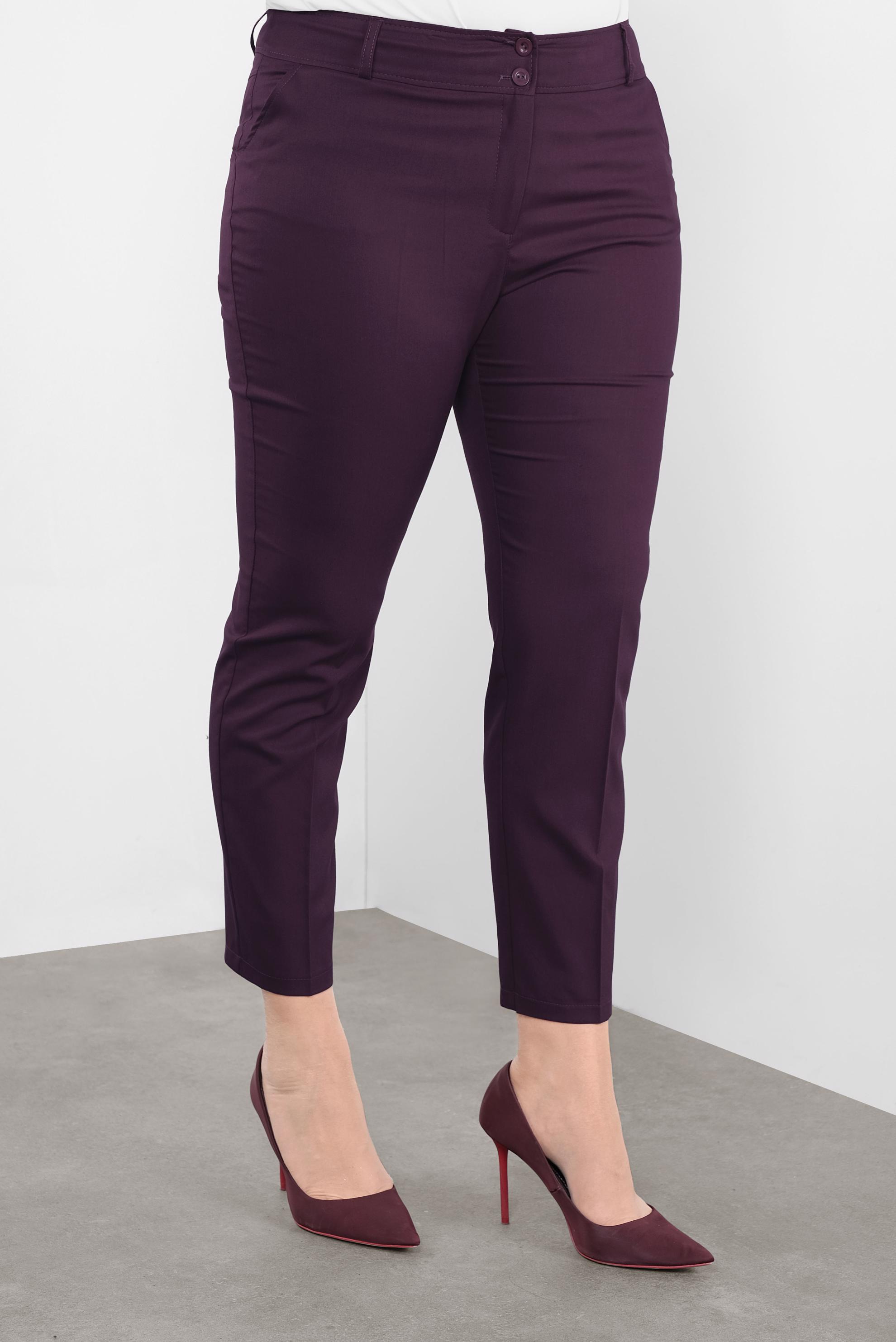 Vêtements hijab PRUNE PANTALON EN COUTIL TAILLE-NOUÉE 7537 