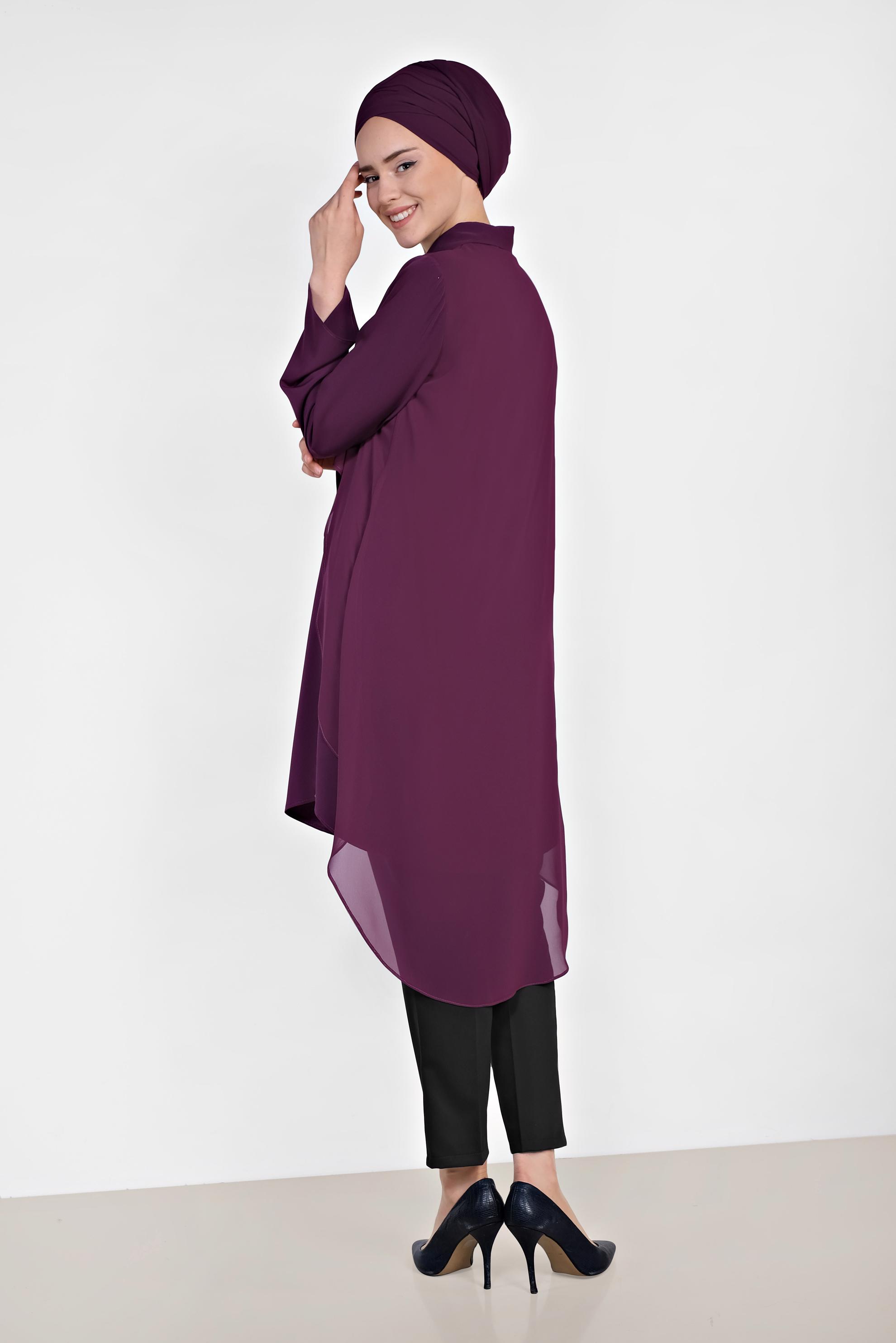 Tesettür giyim SİYAH ARA BEL KUMAŞ PANTOLON 7540