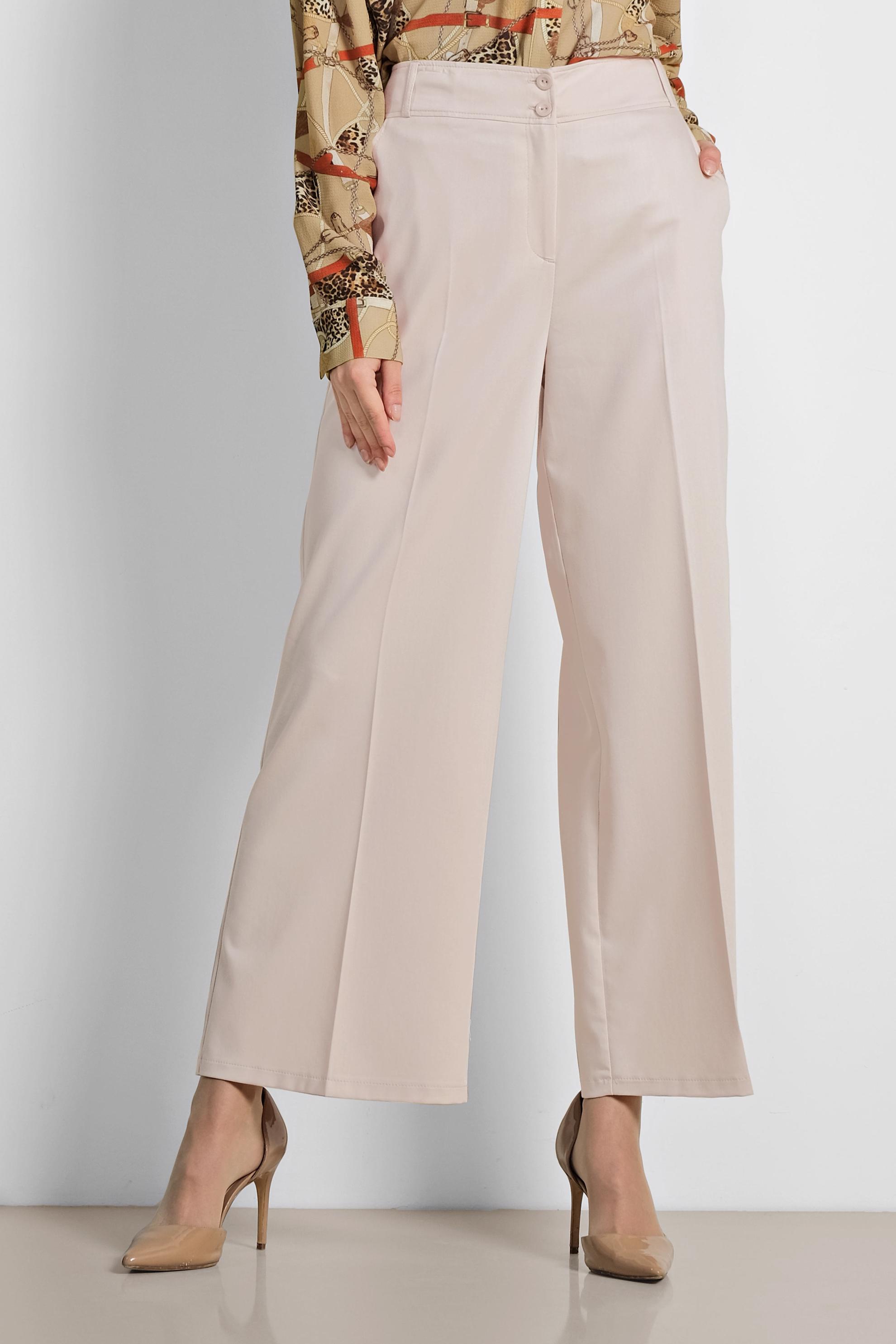 Tesettür giyim BEJ ARA BEL GENİŞ PAÇA PANTOLON 7545