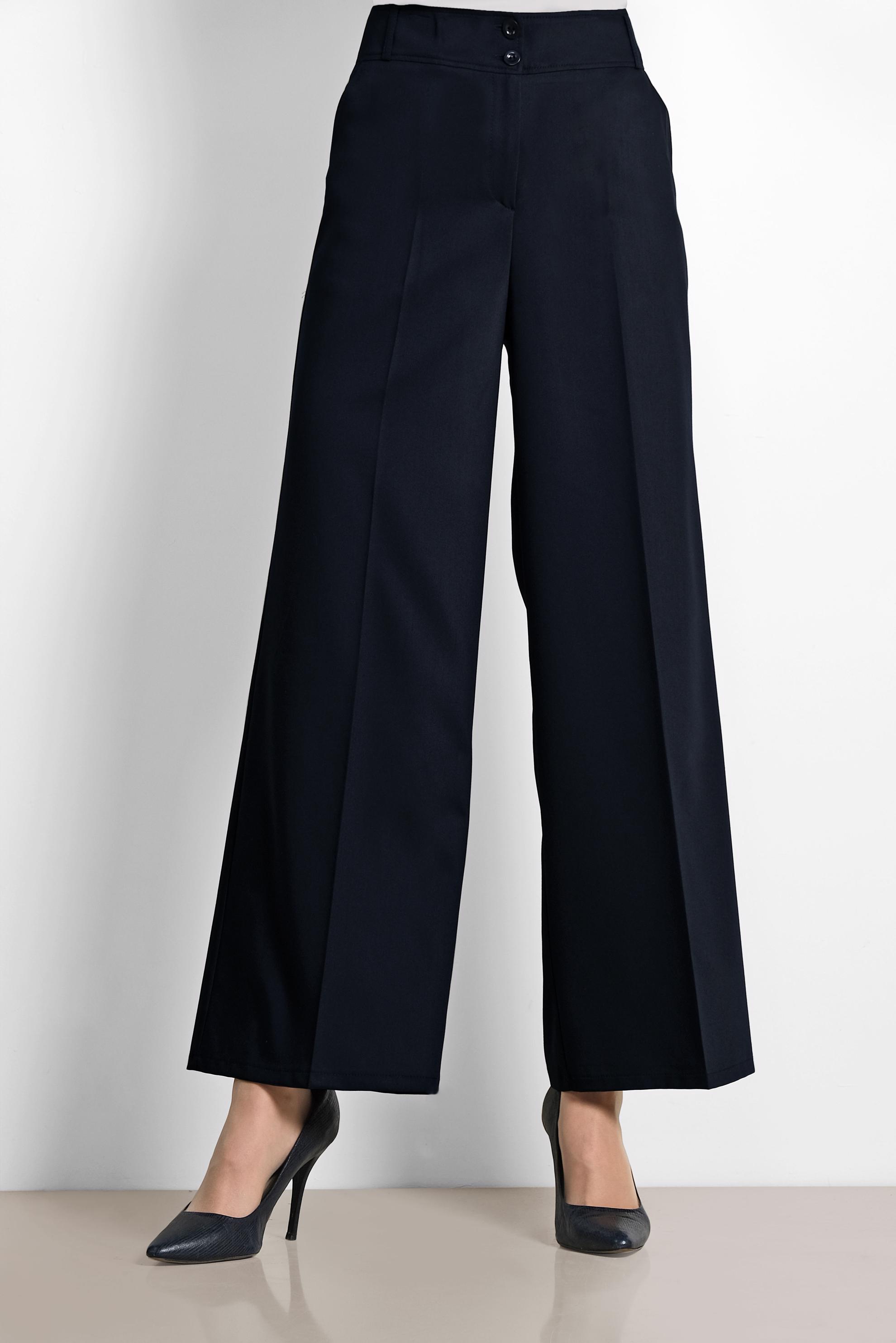 Tesettür giyim LACİVERT ARA BEL GENİŞ PAÇA PANTOLON 7545