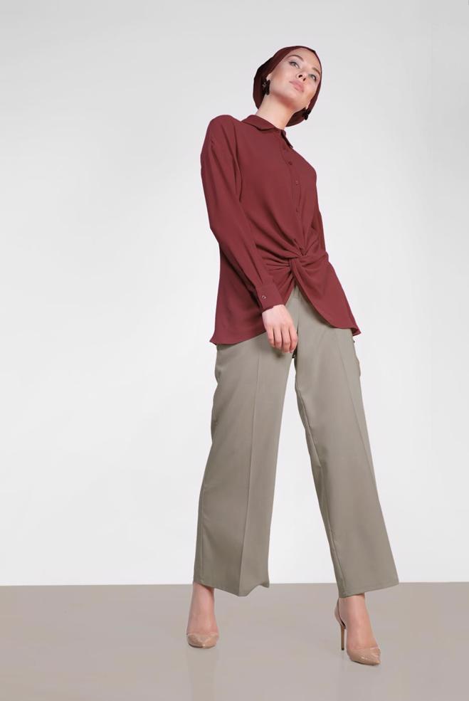 Vêtements hijab BEIGE 7545 SUMMER NANCY PANTOLON 40/48 TEK38 - ALVİNA
