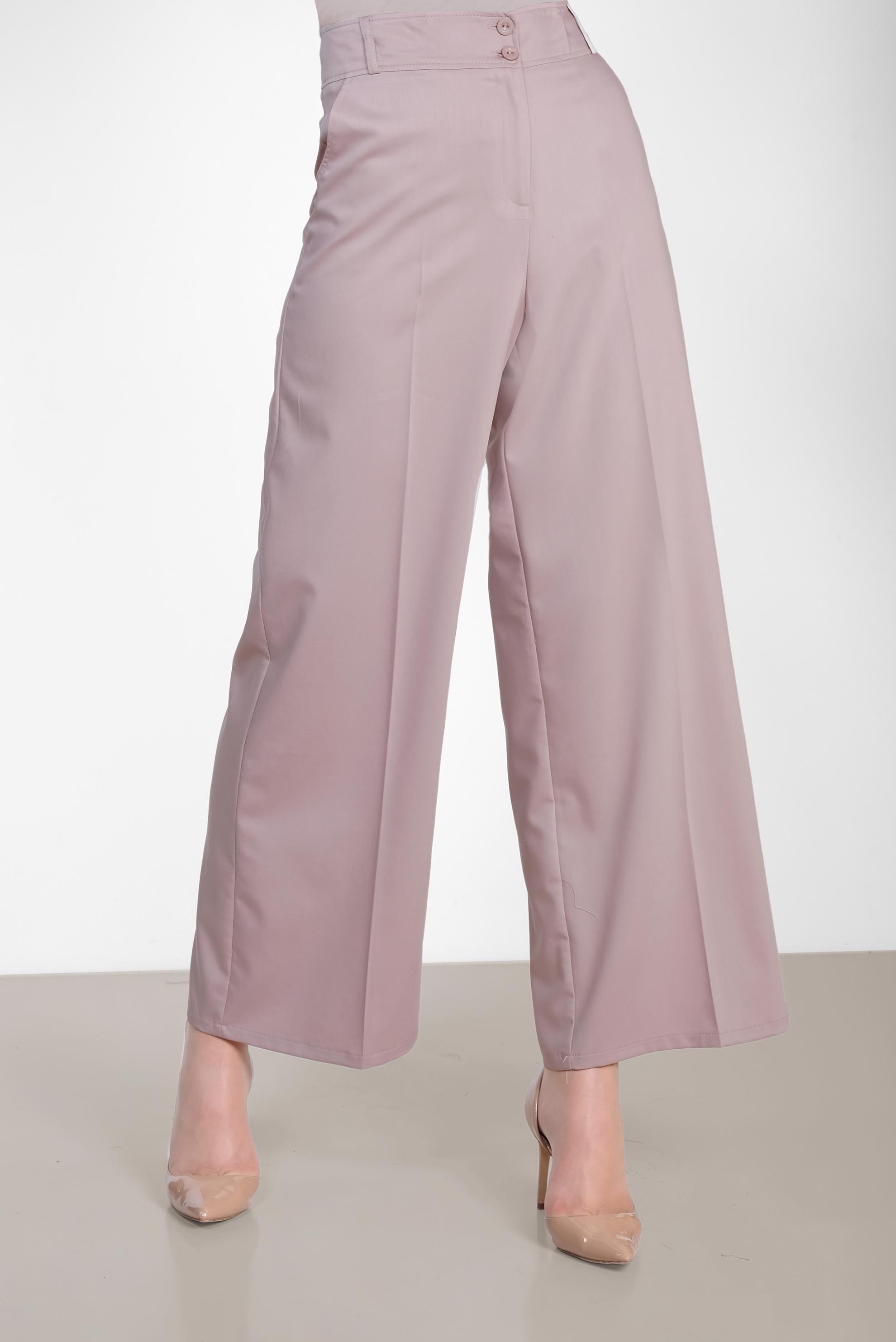 Tesettür giyim KAHVE ARA BEL GENİŞ PAÇA PANTOLON 7545