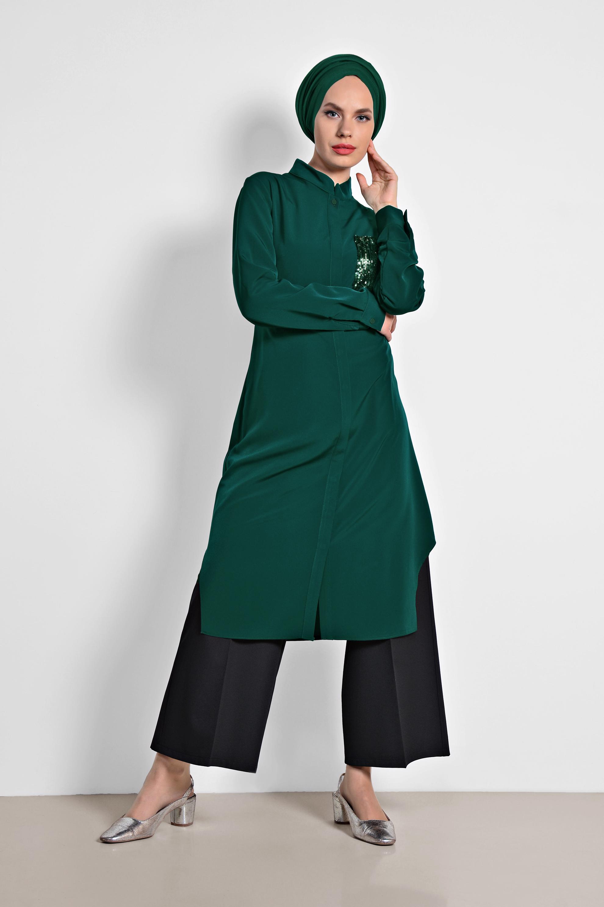 Tesettür giyim SİYAH YÜKSEK BEL GENİŞ PAÇA PANTOLON 7551