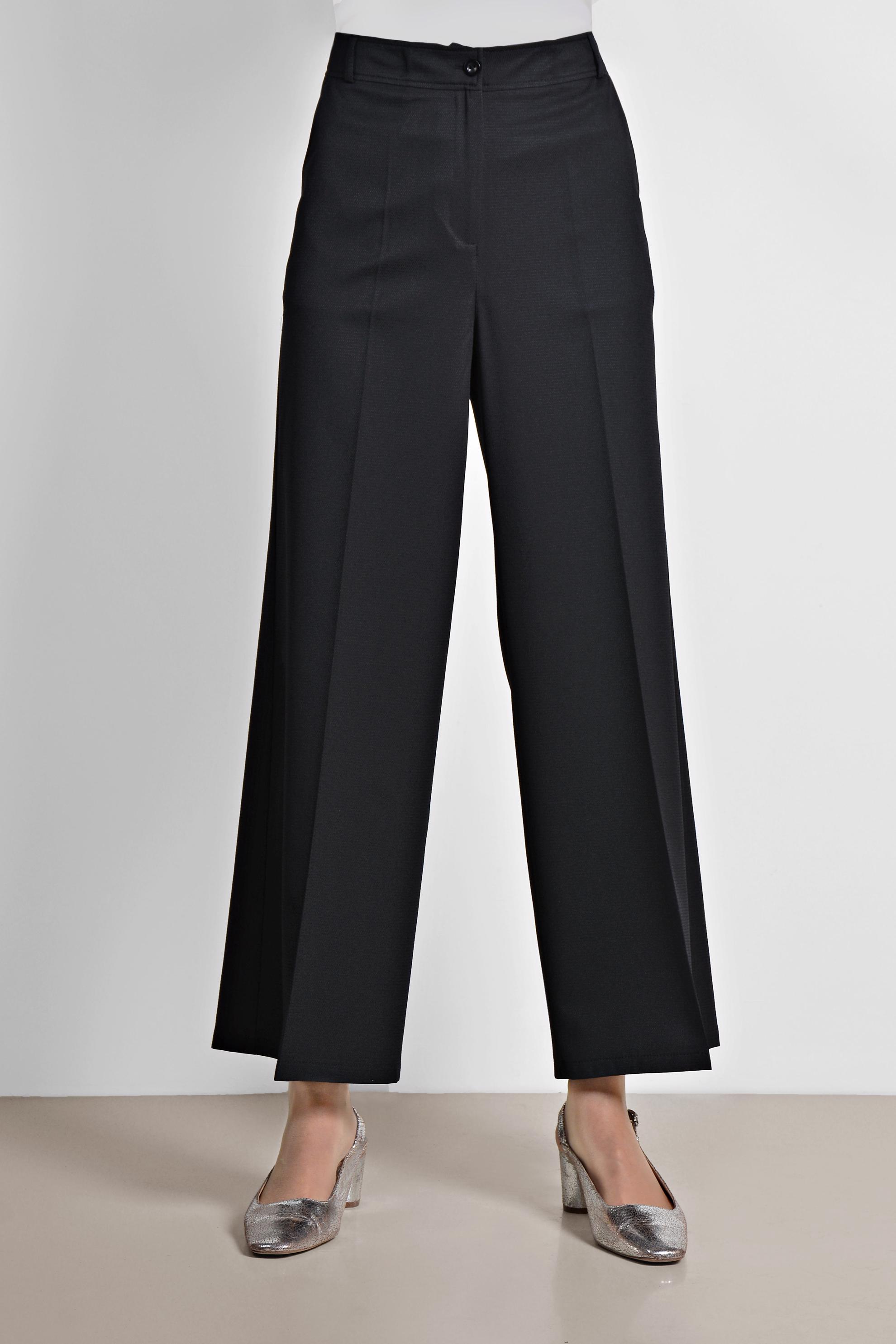 Tesettür giyim SİYAH YÜKSEK BEL GENİŞ PAÇA PANTOLON 7551