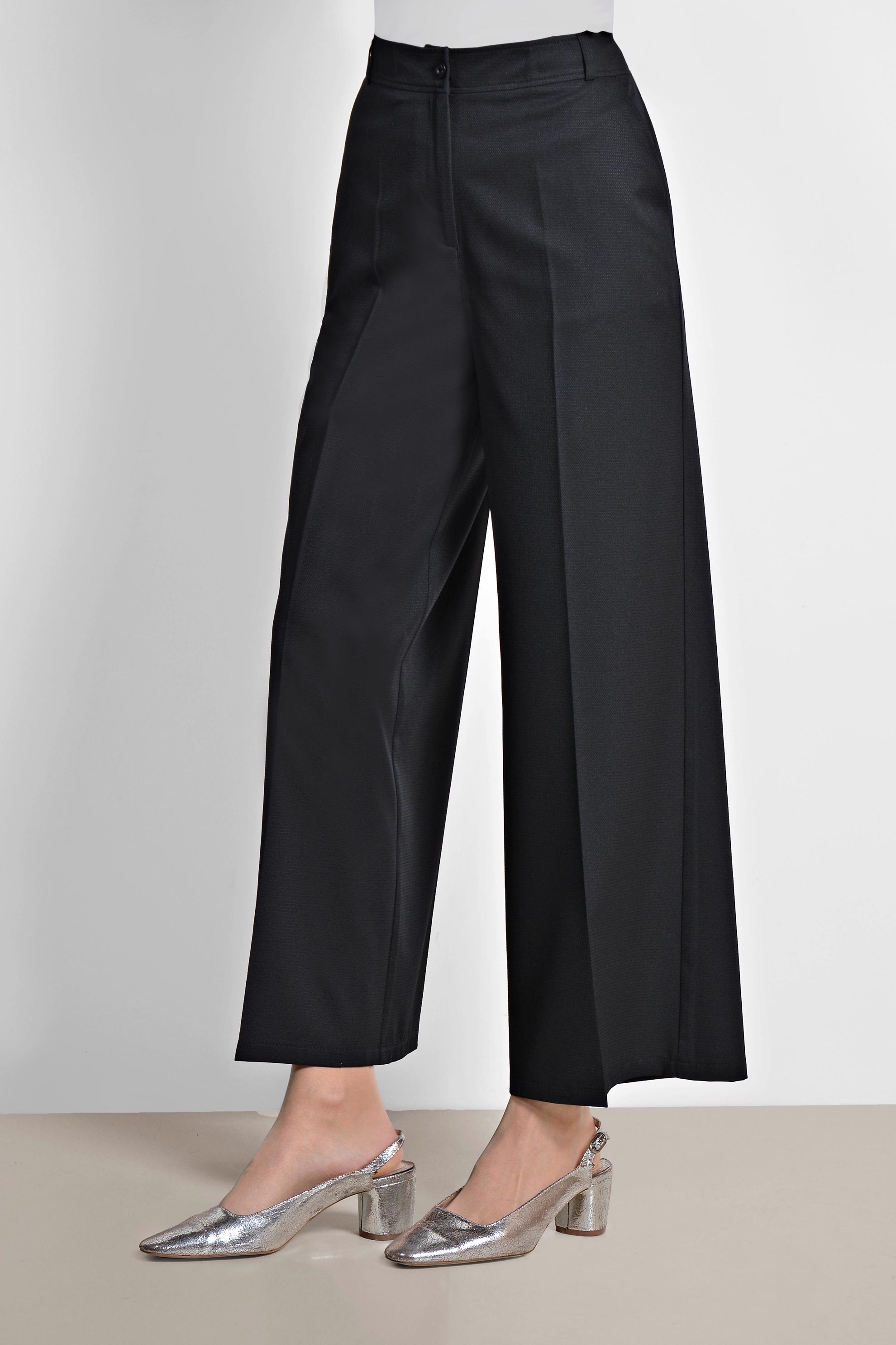 Tesettür giyim SİYAH YÜKSEK BEL GENİŞ PAÇA PANTOLON 7551